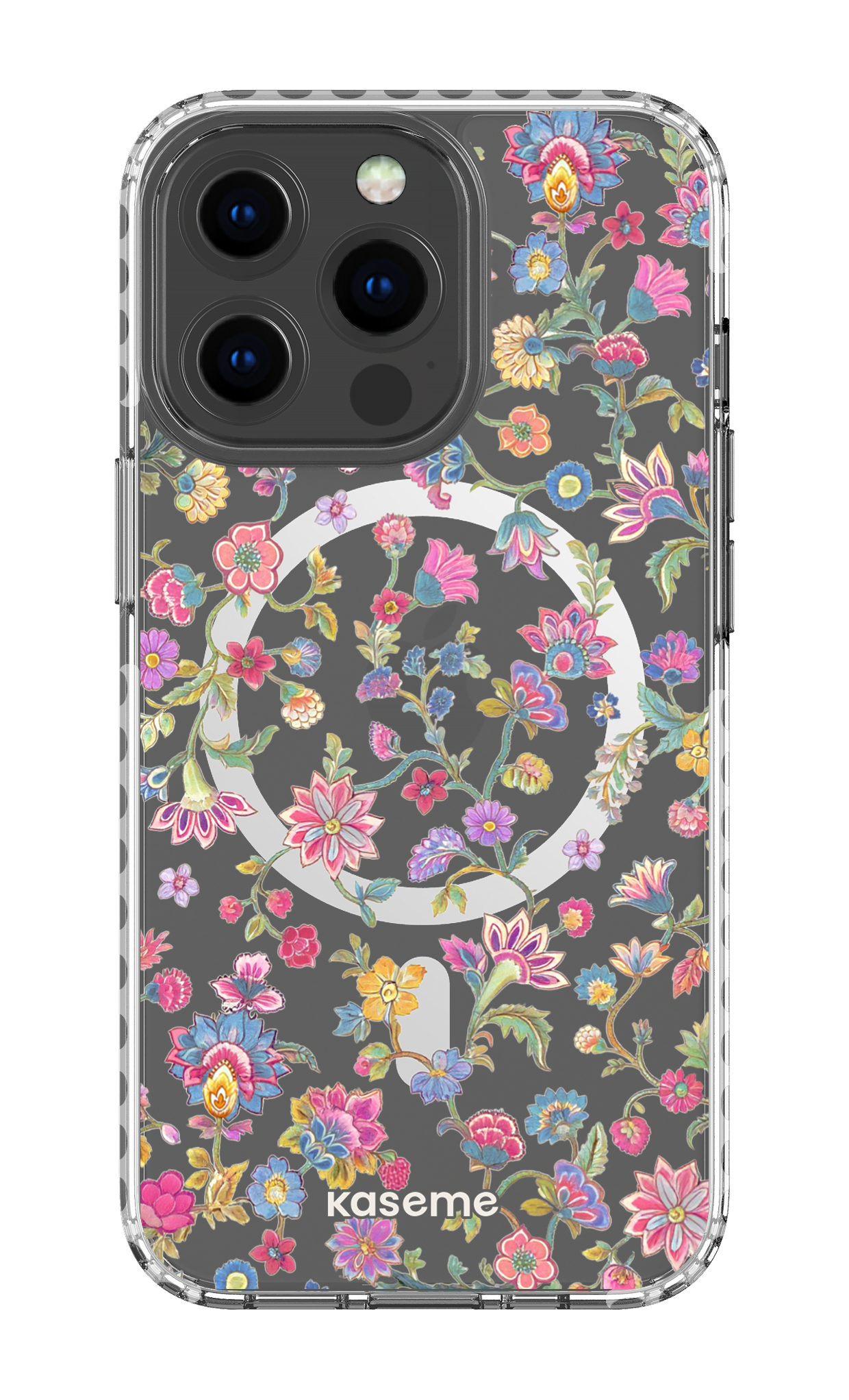 iPhone 13 Pro Clear Case Magsafe - White Secret Garden Clear Case -