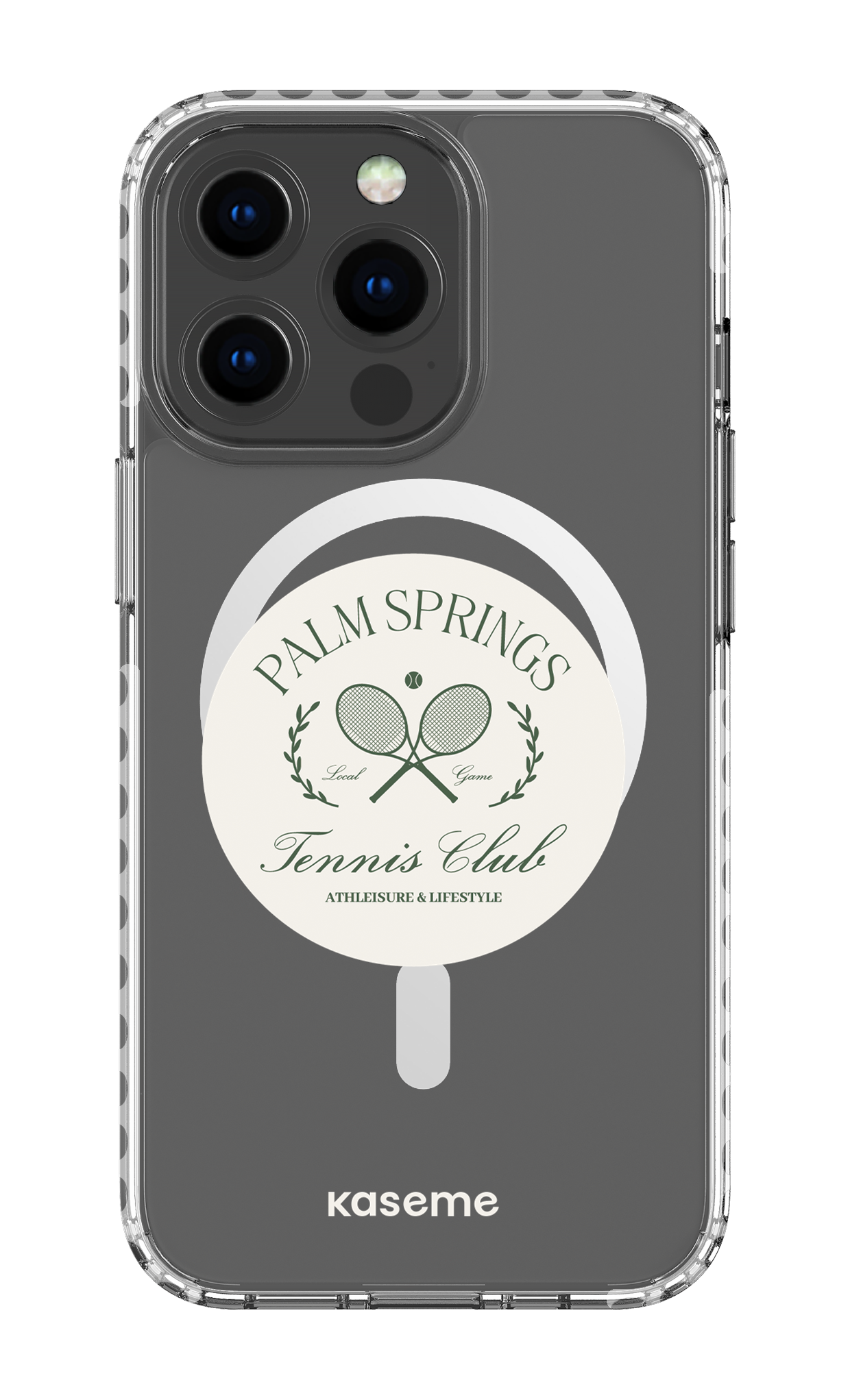 iPhone 13 Pro Clear Case Magsafe - White Serve it up Clear Case -