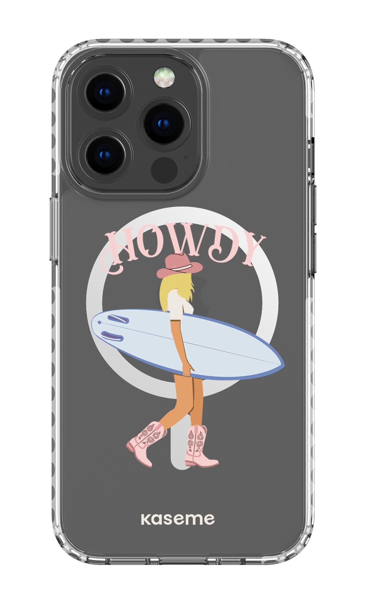 iPhone 13 Pro Clear Case Magsafe - White Westsea Pink Clear Case -