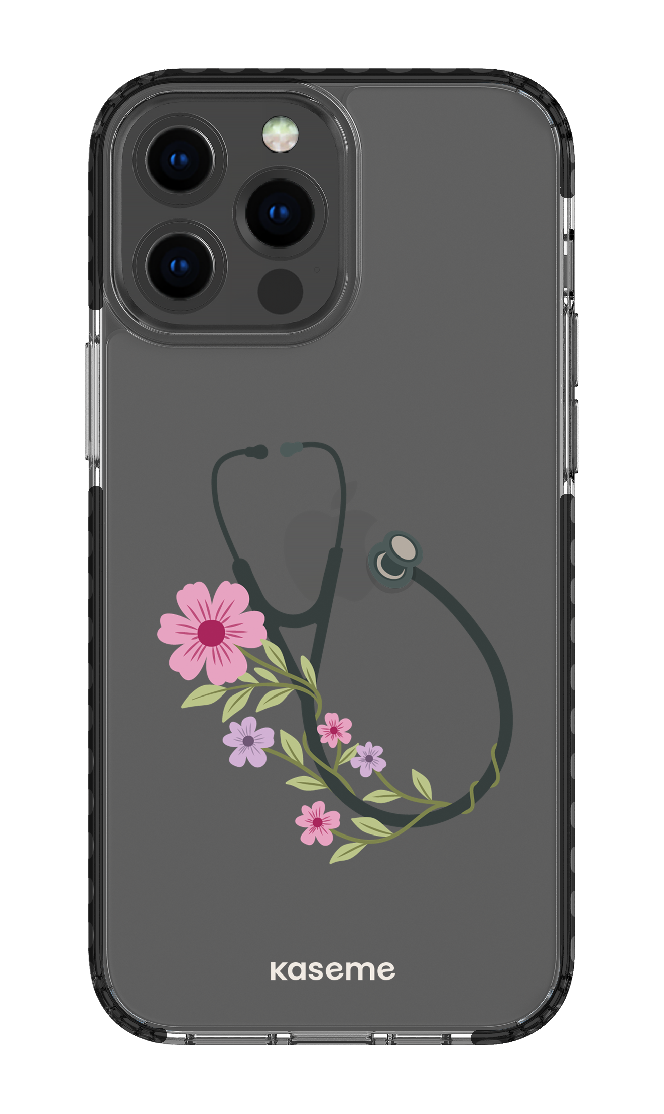 iPhone 13 Pro Max Clear Case - Black Blossom Beat Clear Case -