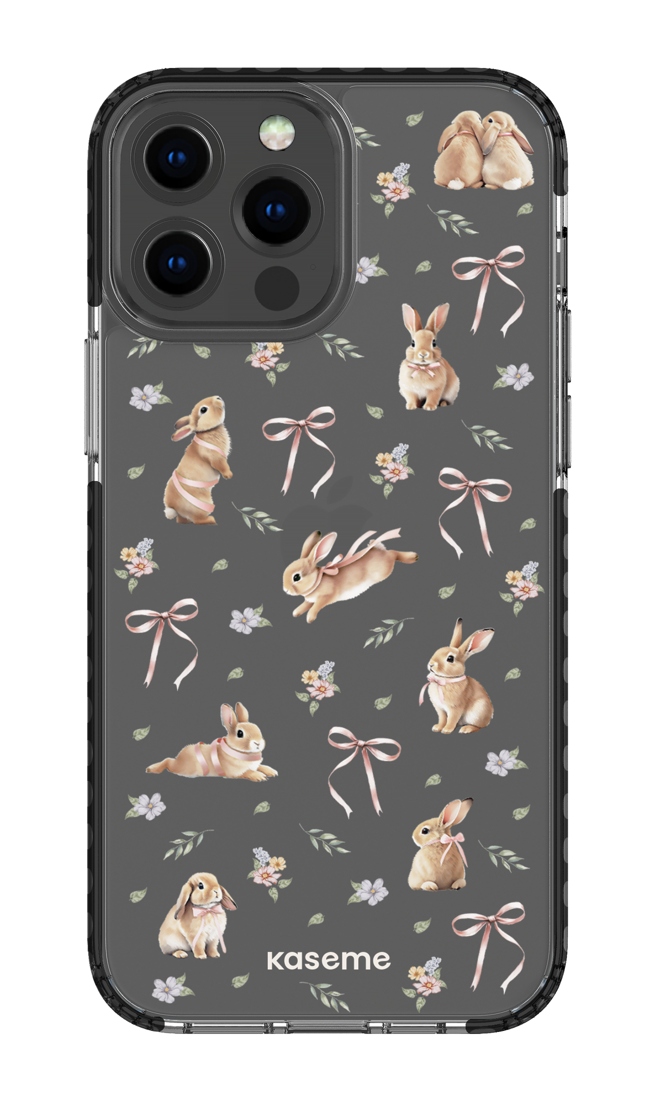 iPhone 13 Pro Max Clear Case - Black Bunny Bloom Clear Case -