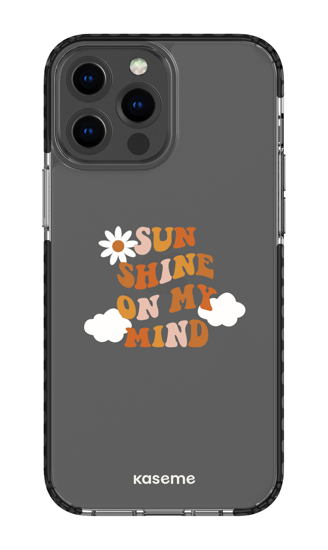 iPhone 13 Pro Max Clear Case - Black Cheerful Clear Case -