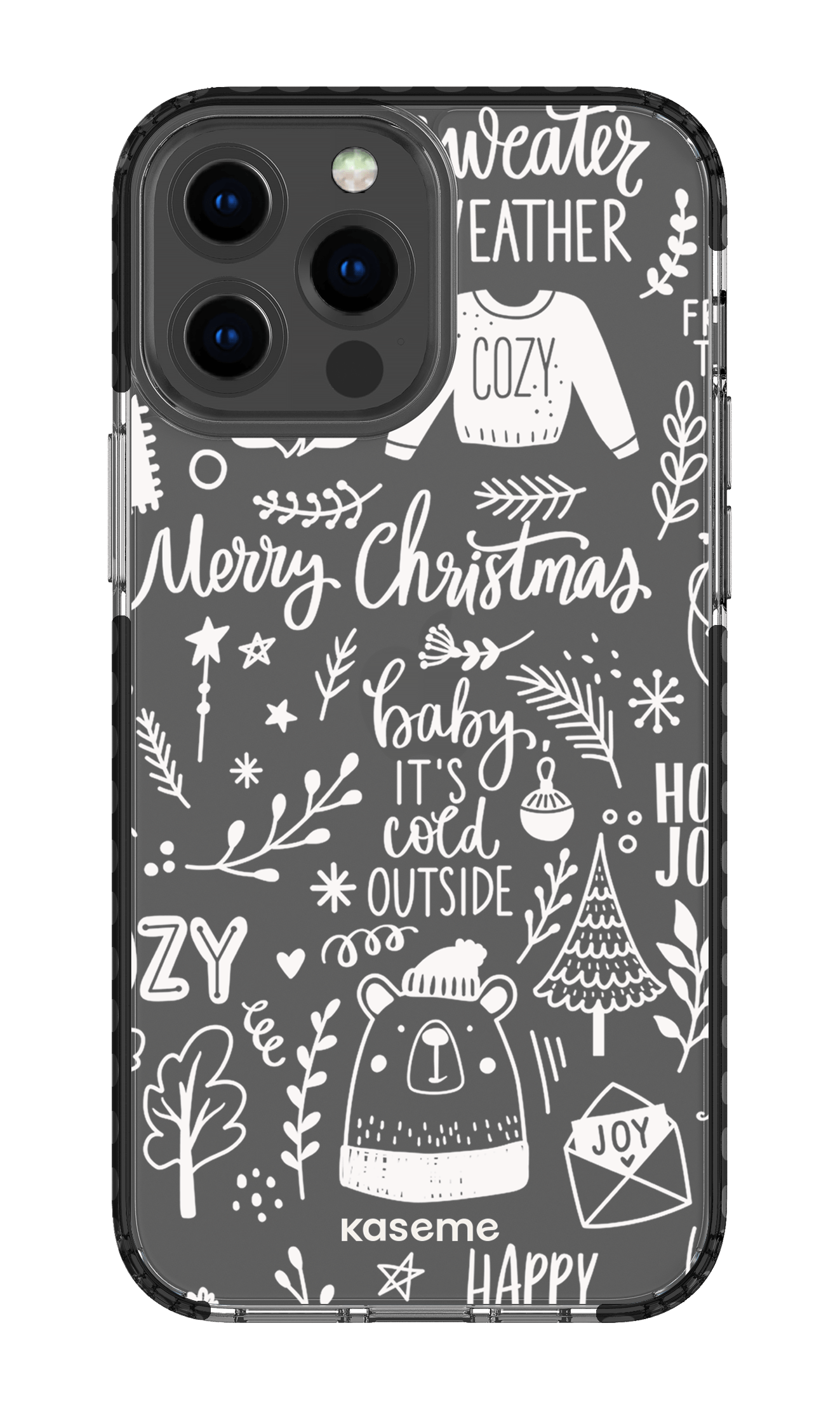 iPhone 13 Pro Max Clear Case - Black Cold Nights Clear Case -