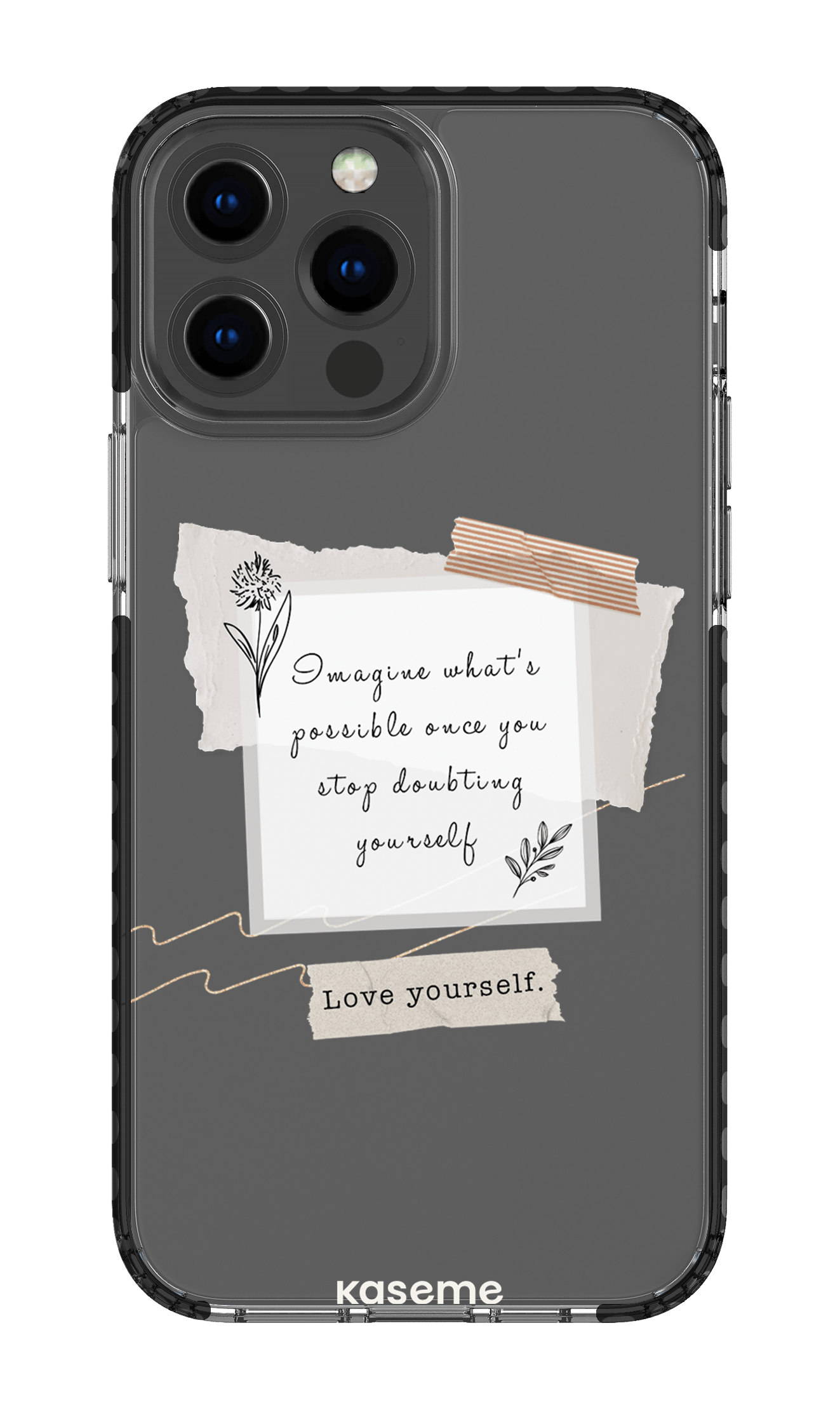 iPhone 13 Pro Max Clear Case - Black Faith Clear Case -