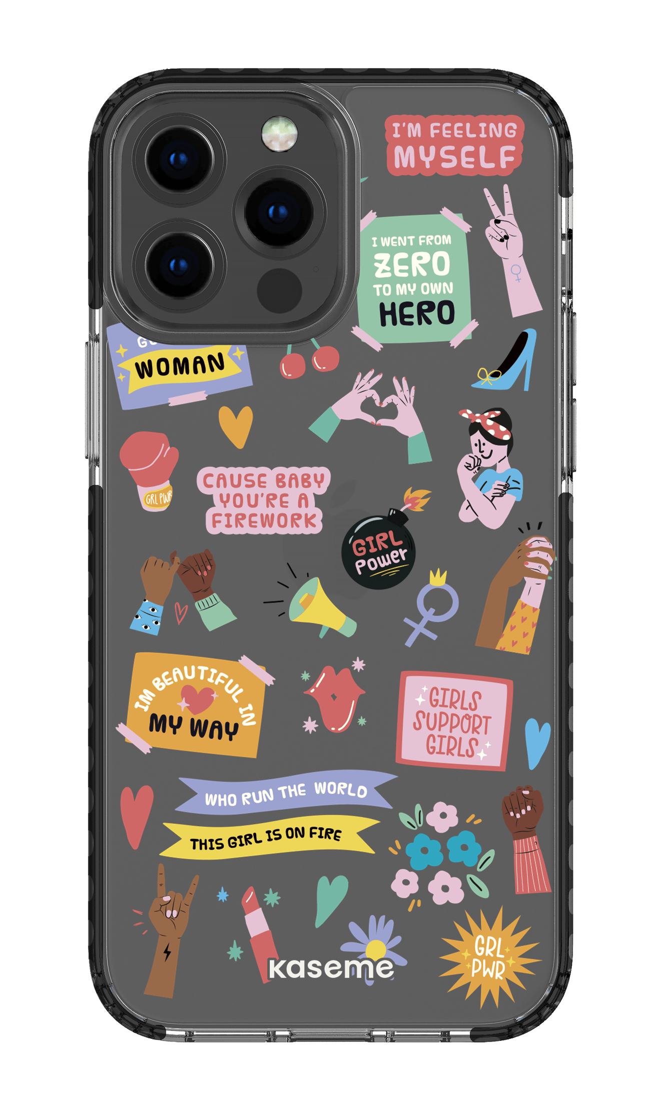 iPhone 13 Pro Max Clear Case - Black Girl Boss Clear Case -