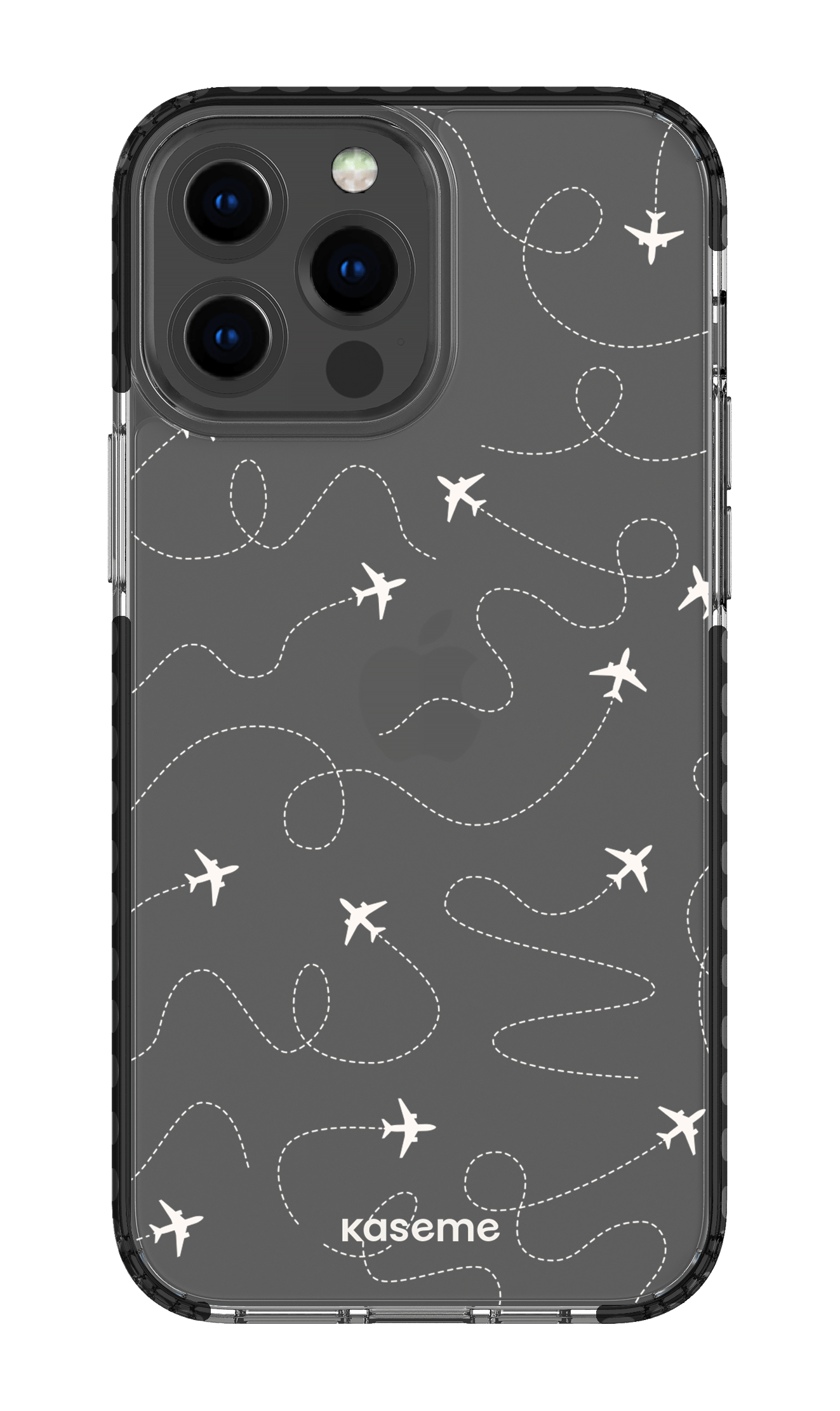 iPhone 13 Pro Max Clear Case - Black Globetrotter Clear Case -