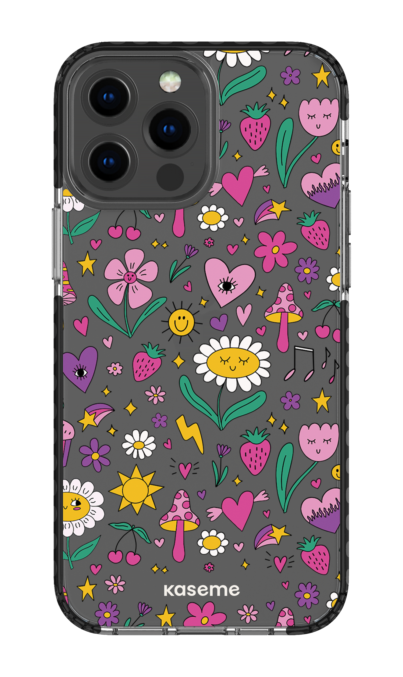 iPhone 13 Pro Max Clear Case - Black Hypnotize Clear Case -