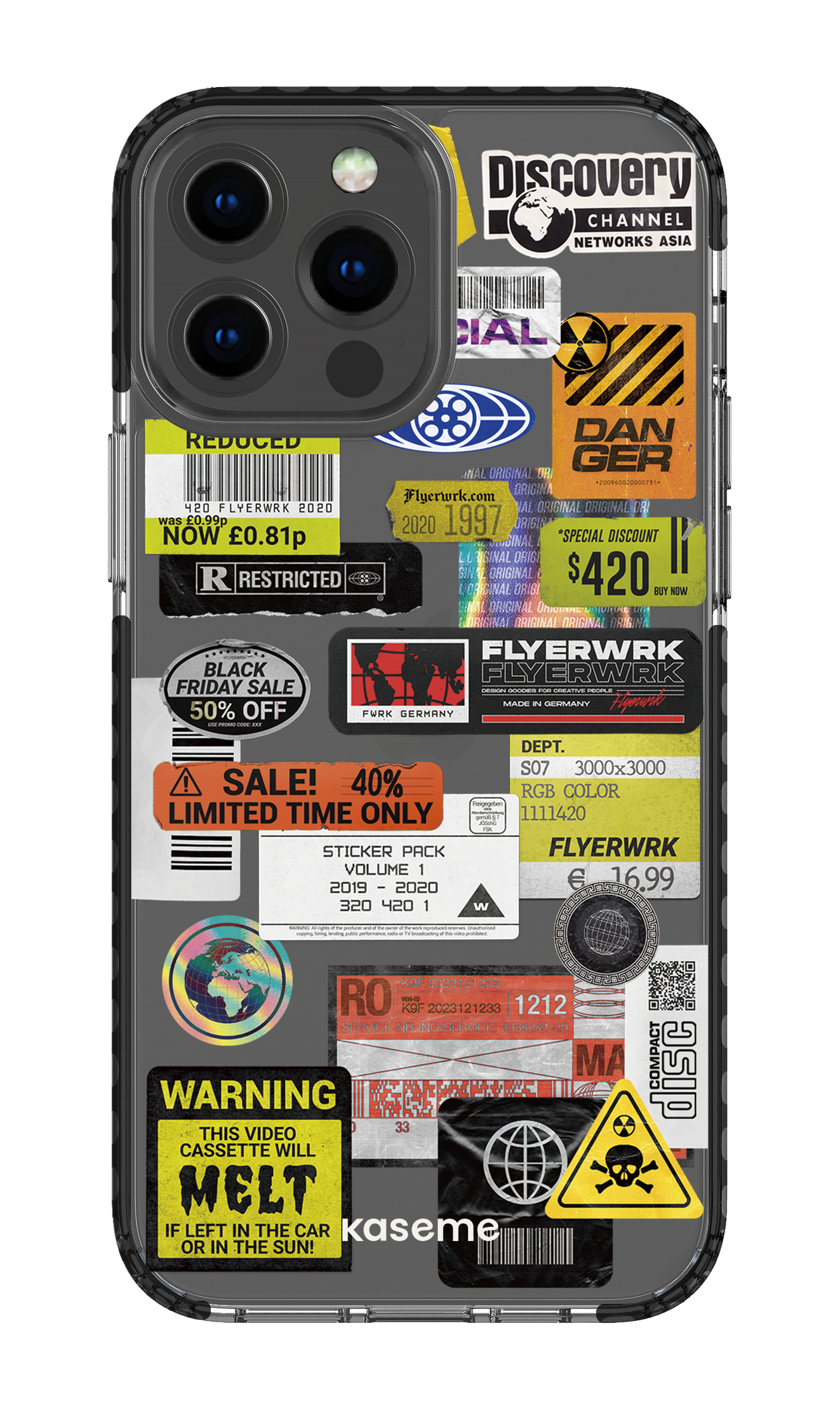 iPhone 13 Pro Max Clear Case - Black Melt Clear Case -