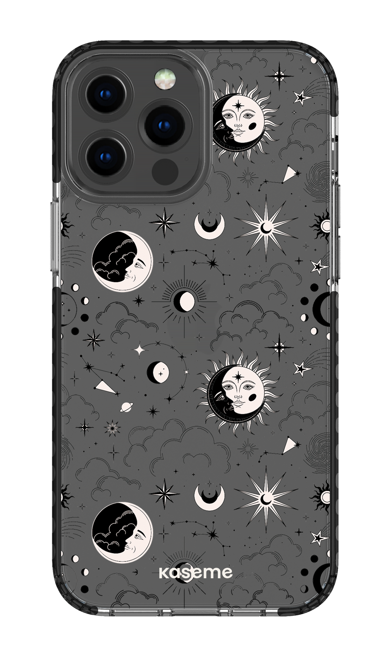 iPhone 13 Pro Max Clear Case - Black Milky Way Black Clear Case -