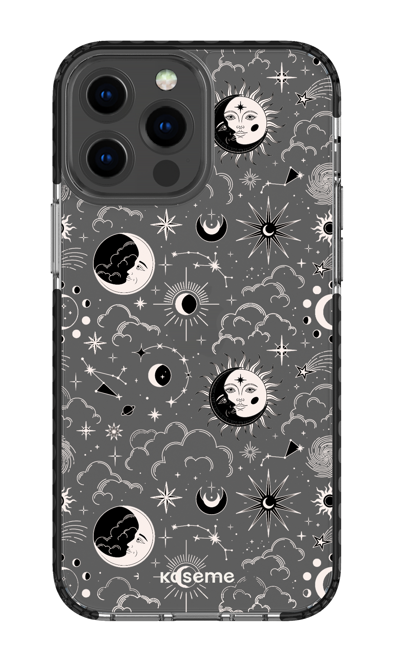 iPhone 13 Pro Max Clear Case - Black Milky Way White Clear Case -