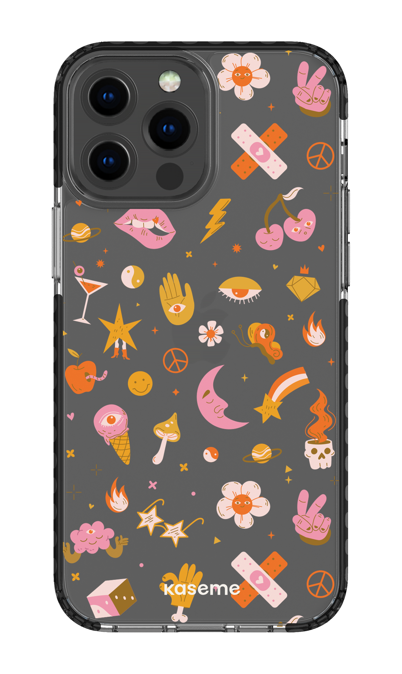 iPhone 13 Pro Max Clear Case - Black Psycho Clear Case -