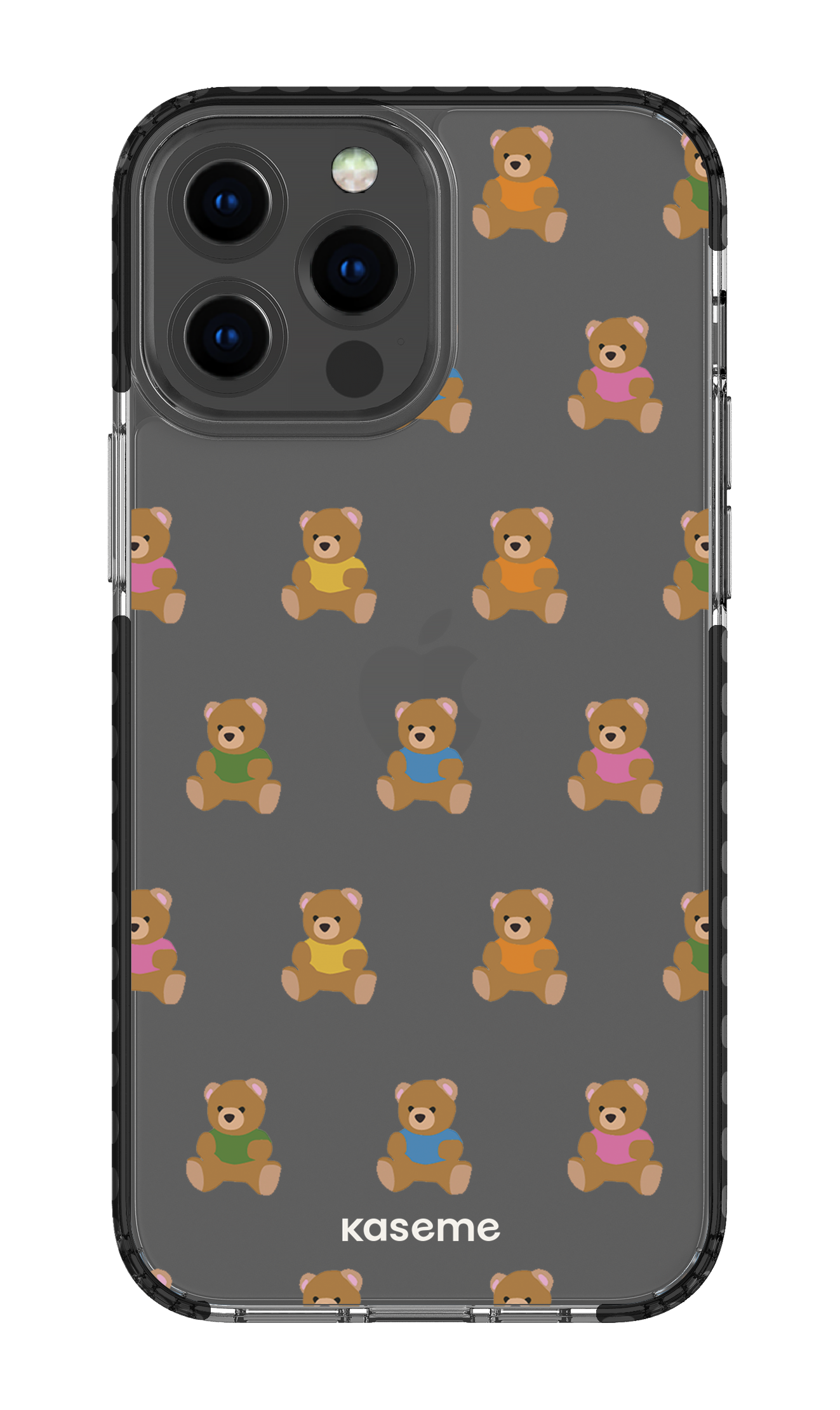 iPhone 13 Pro Max Clear Case - Black Teddy Clear Case -