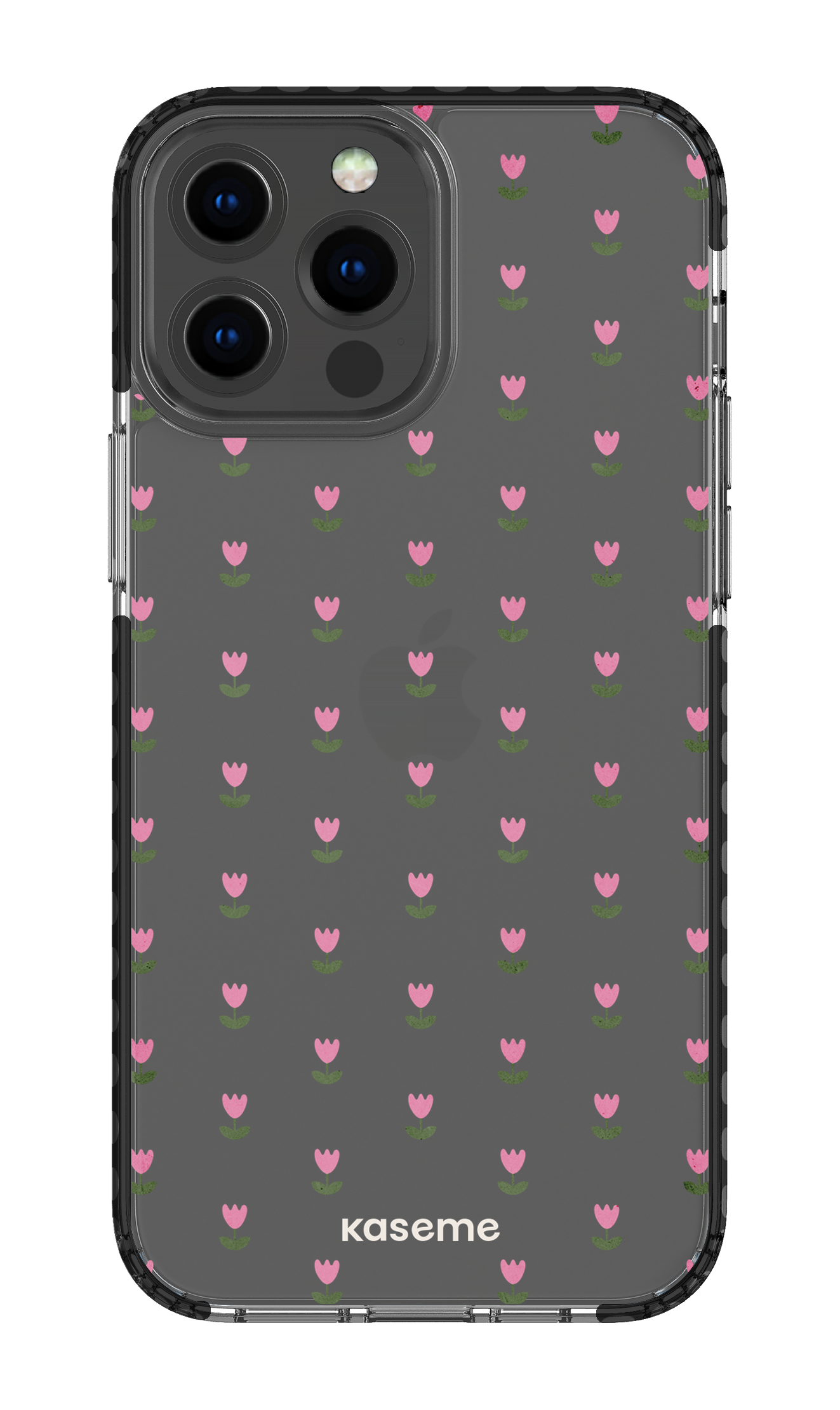 iPhone 13 Pro Max Clear Case - Black Triumph Pink Clear Case -