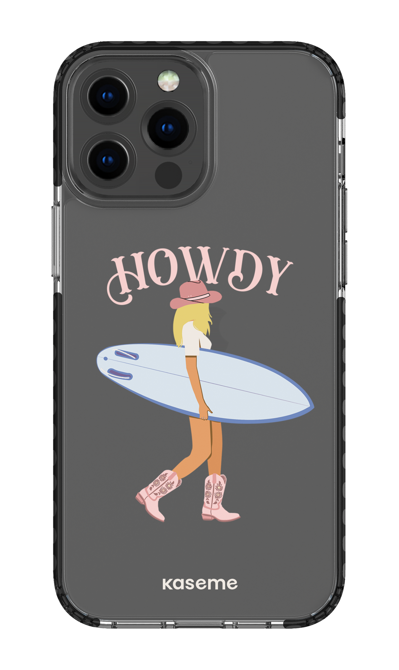 iPhone 13 Pro Max Clear Case - Black Westsea Pink Clear Case -