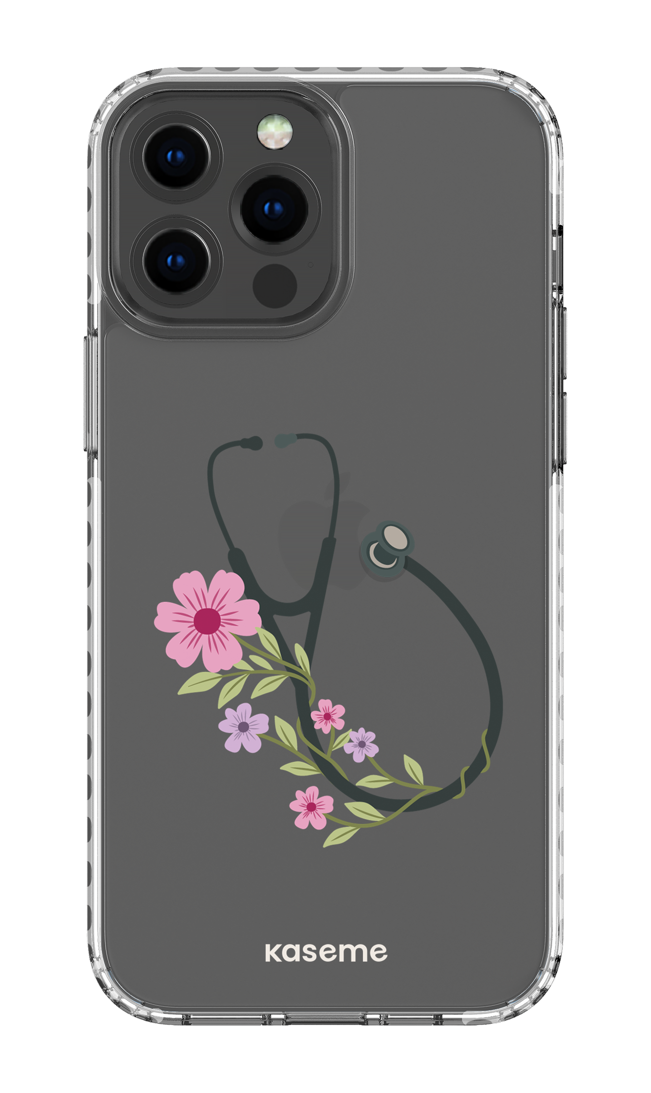 iPhone 13 Pro Max Clear Case - White Blossom Beat Clear Case -