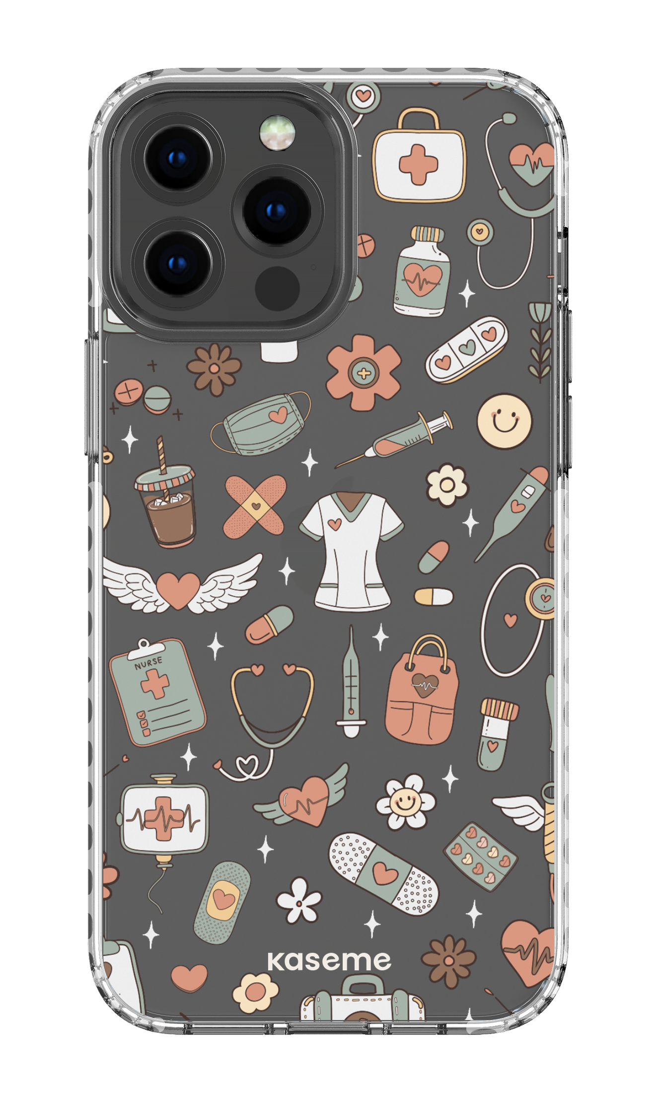 iPhone 13 Pro Max Clear Case - White Code Clear Case -