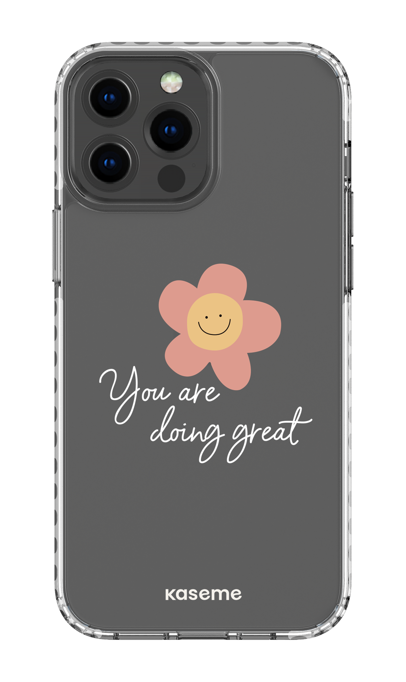 iPhone 13 Pro Max Clear Case - White Keep going Clear Case -