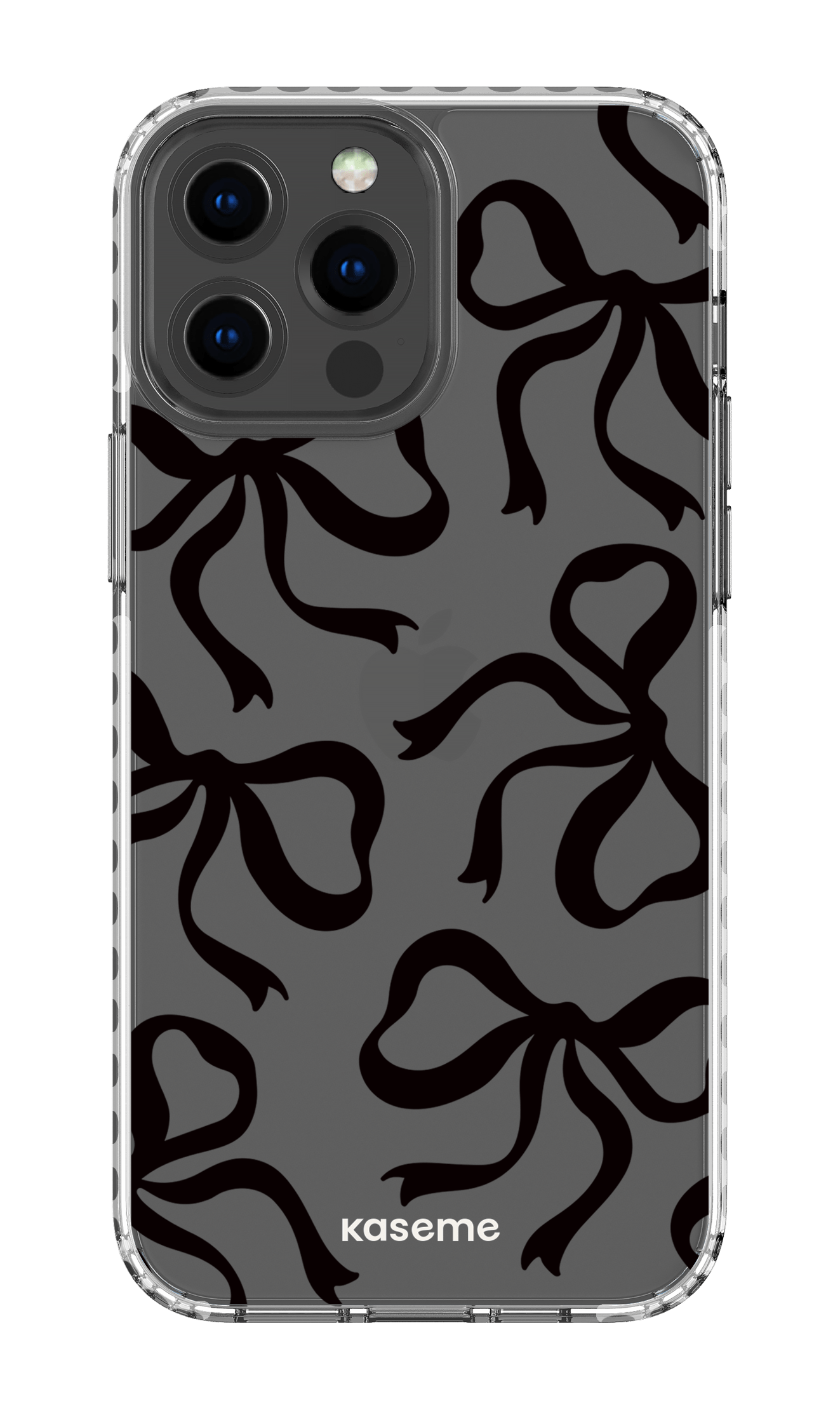 iPhone 13 Pro Max Clear Case - White Lace Black Clear Case -