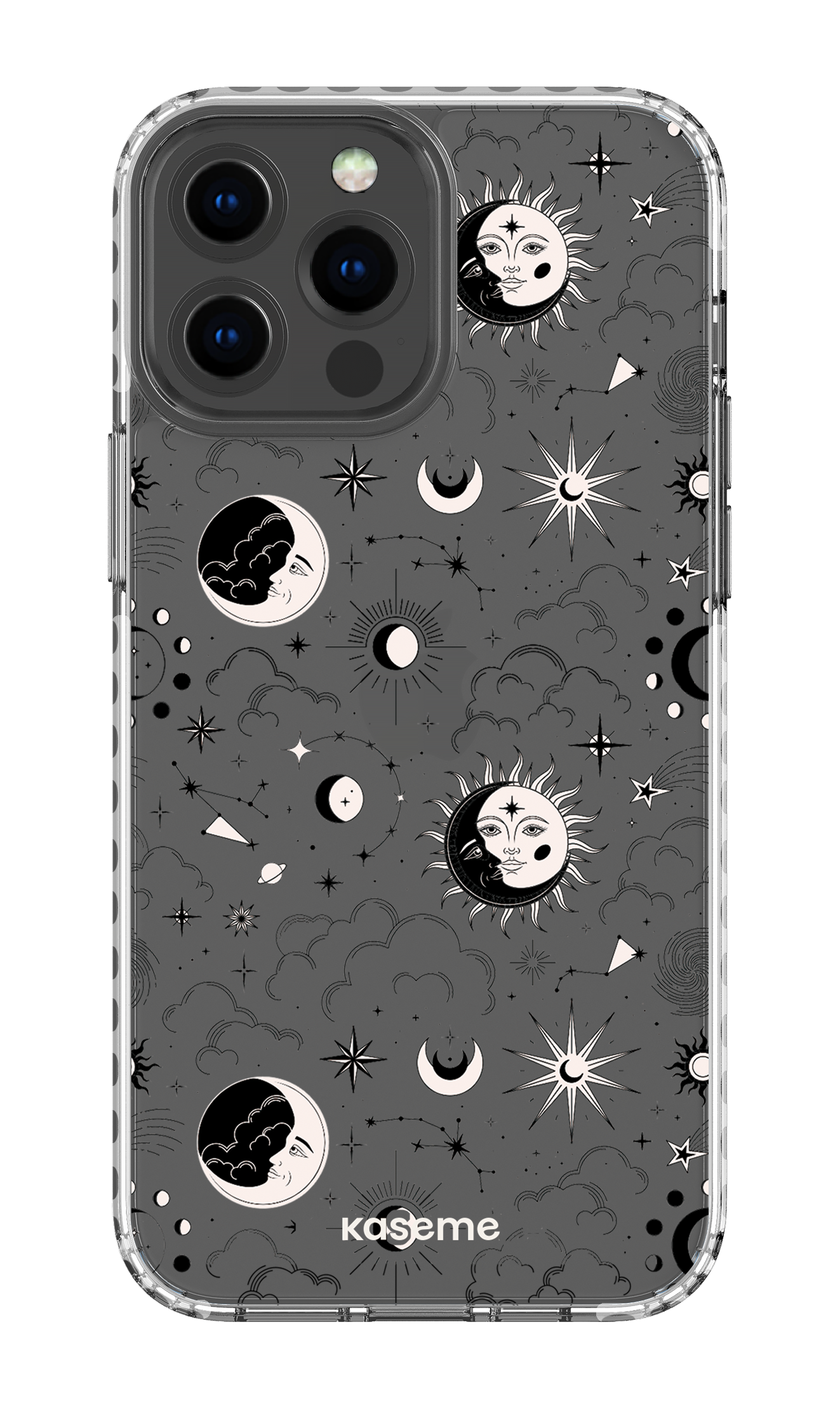 iPhone 13 Pro Max Clear Case - White Milky Way Black Clear Case -