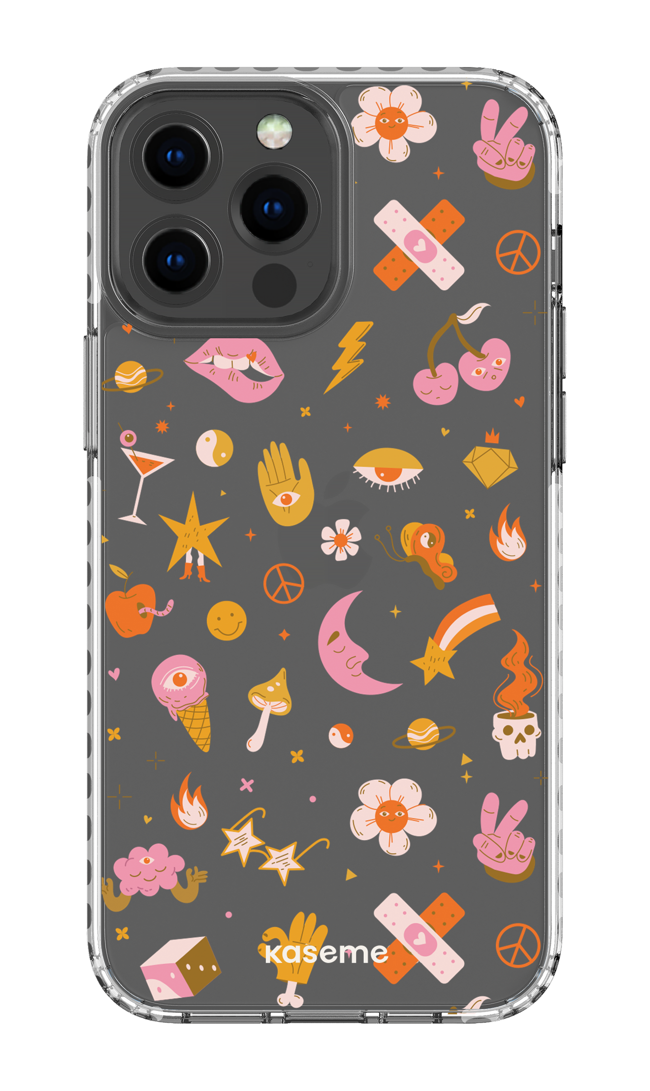 iPhone 13 Pro Max Clear Case - White Psycho Clear Case -