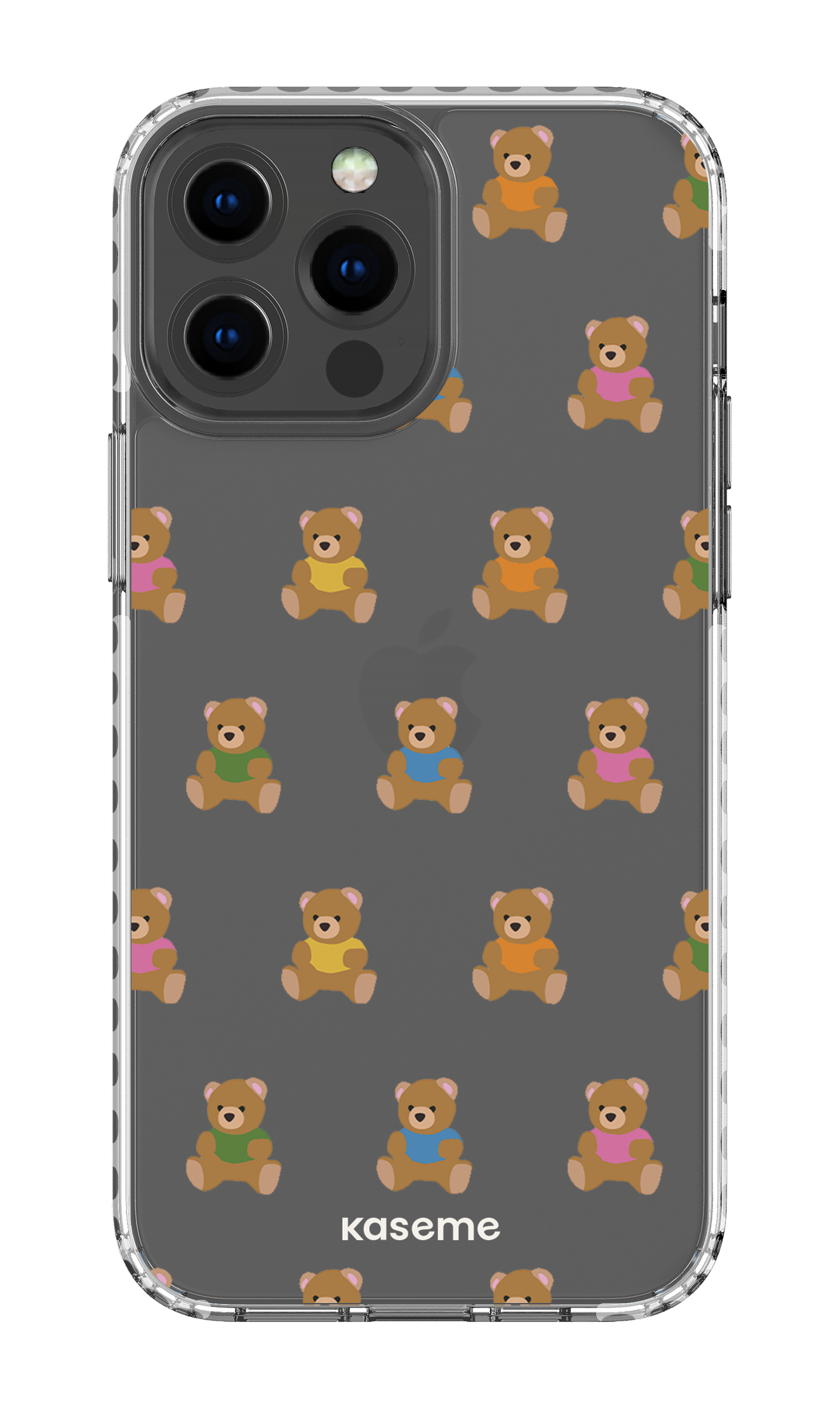 iPhone 13 Pro Max Clear Case - White Teddy Clear Case -