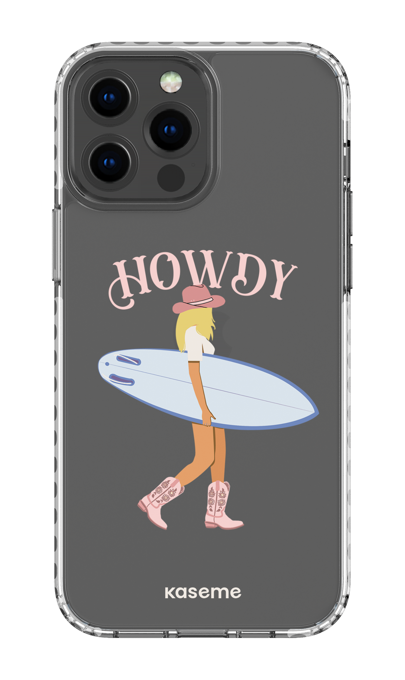 iPhone 13 Pro Max Clear Case - White Westsea Pink Clear Case -