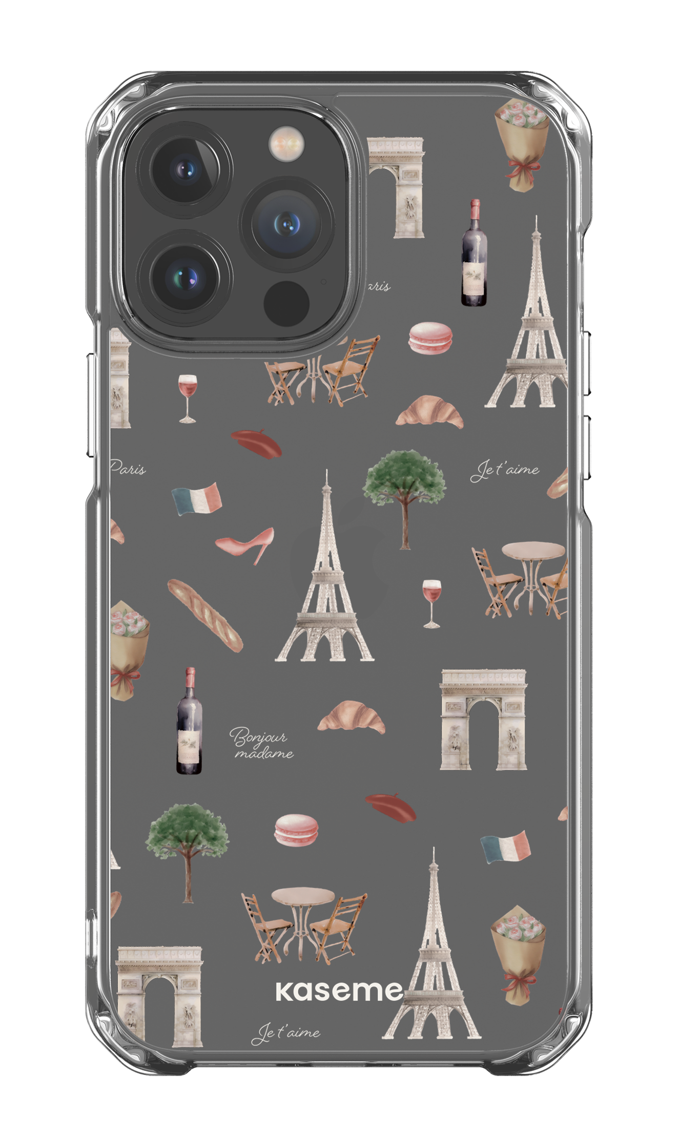 iPhone 13 Pro Max Clear Case Je t'aime Paris Clear Case -