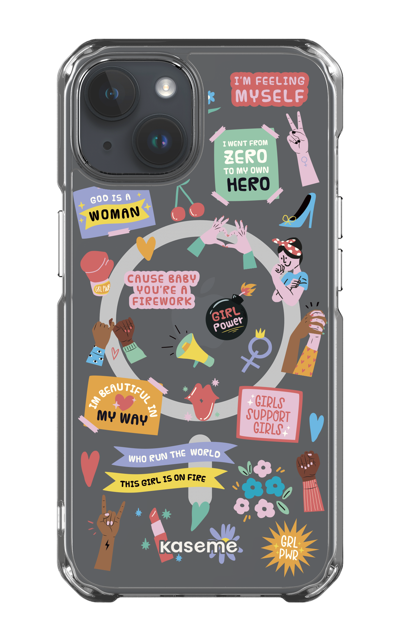 iPhone 14 Clear Case - Magsafe Girl Boss Clear Case -