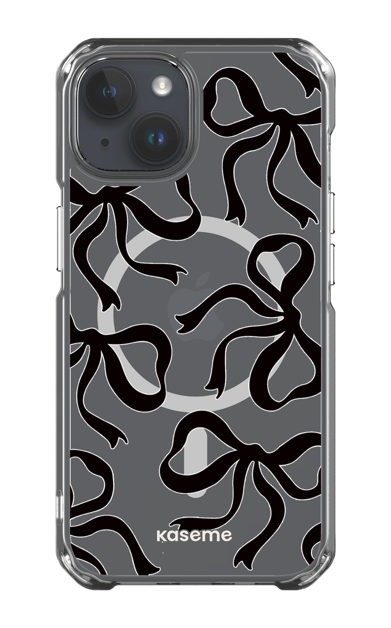 iPhone 14 Clear Case - Magsafe Lace Black Clear Case -