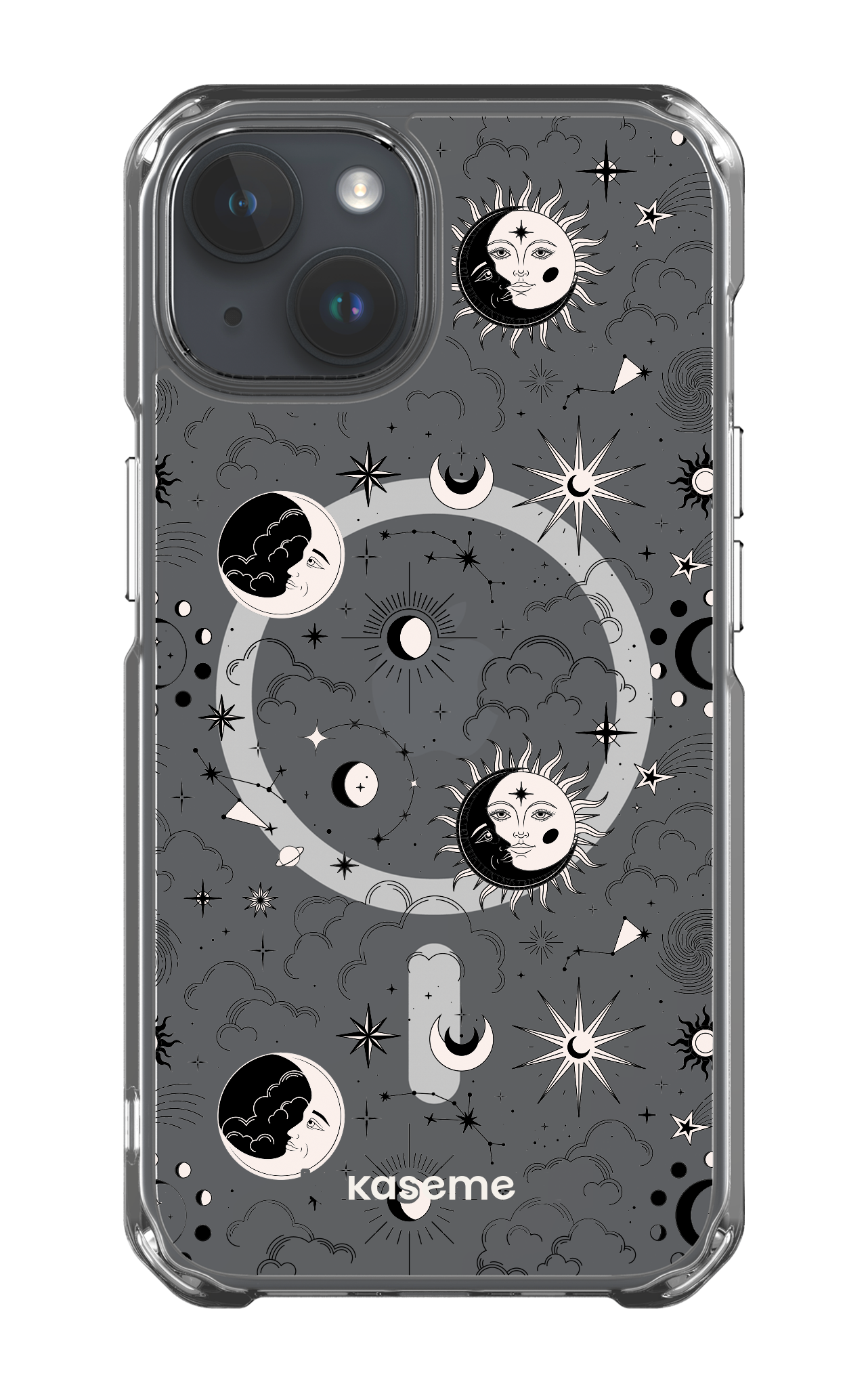 iPhone 14 Clear Case - Magsafe Milky Way Black Clear Case -