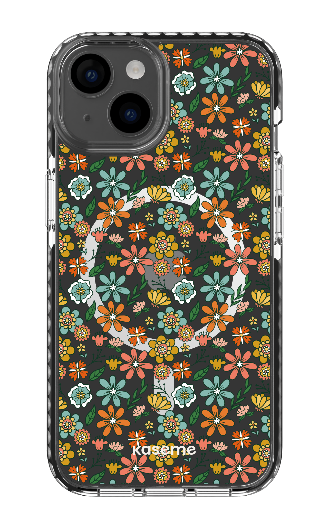 iPhone 14 Clear Case Magsafe - Black Bohemian Clear Case -