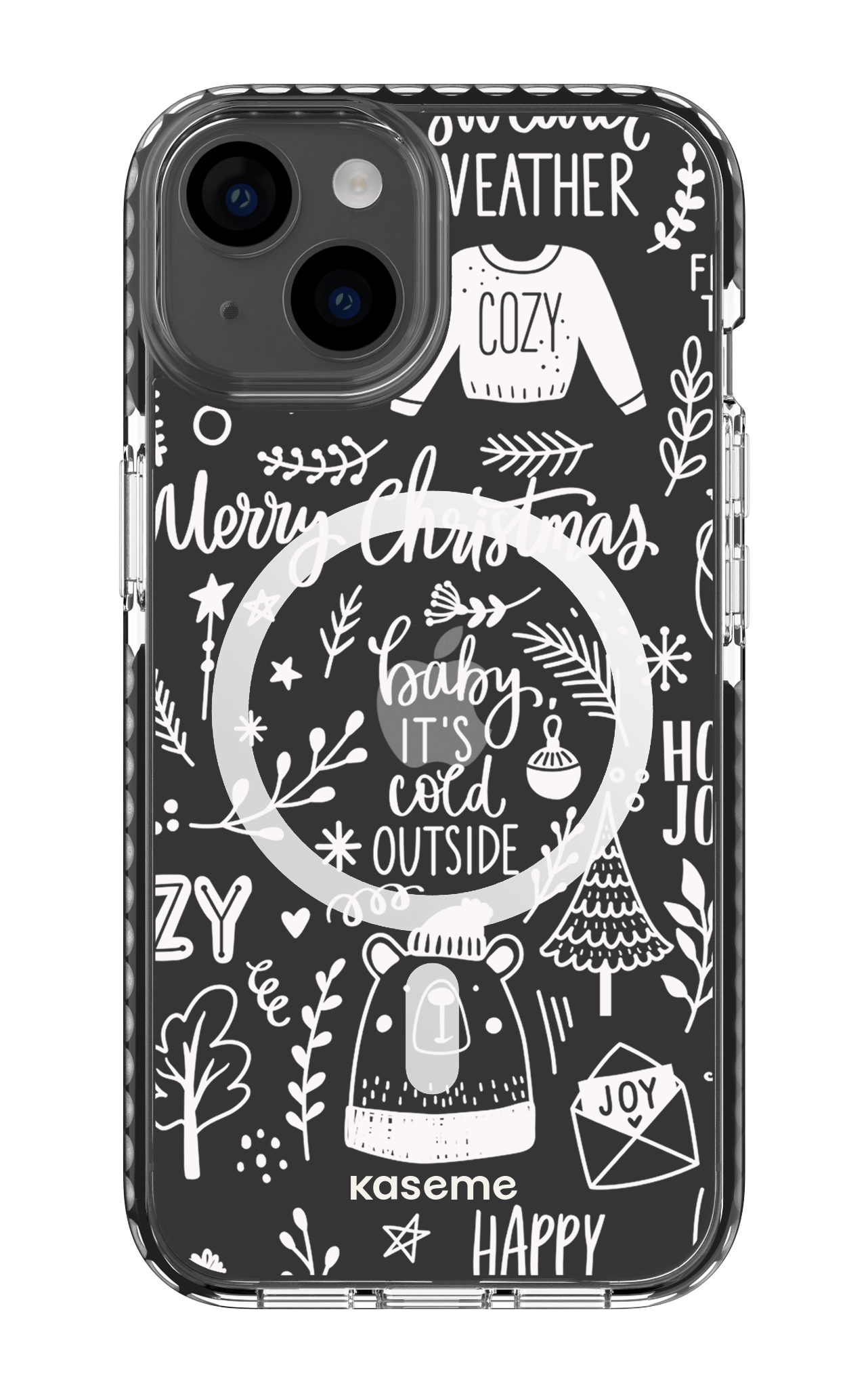 iPhone 14 Clear Case Magsafe - Black Cold Nights Clear Case -