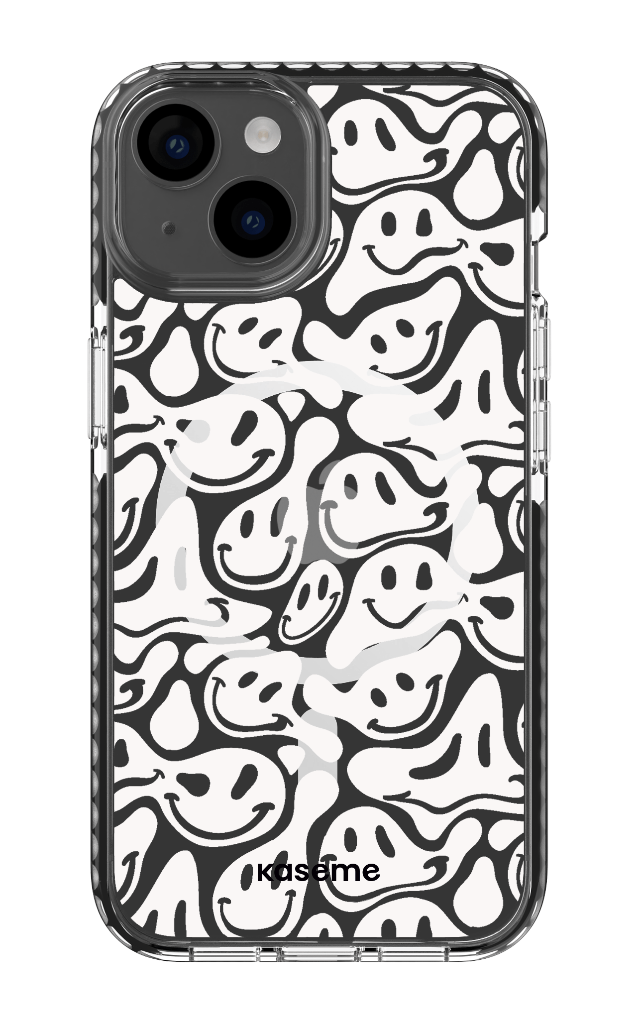 iPhone 14 Clear Case Magsafe - Black Dystopia Clear Case -