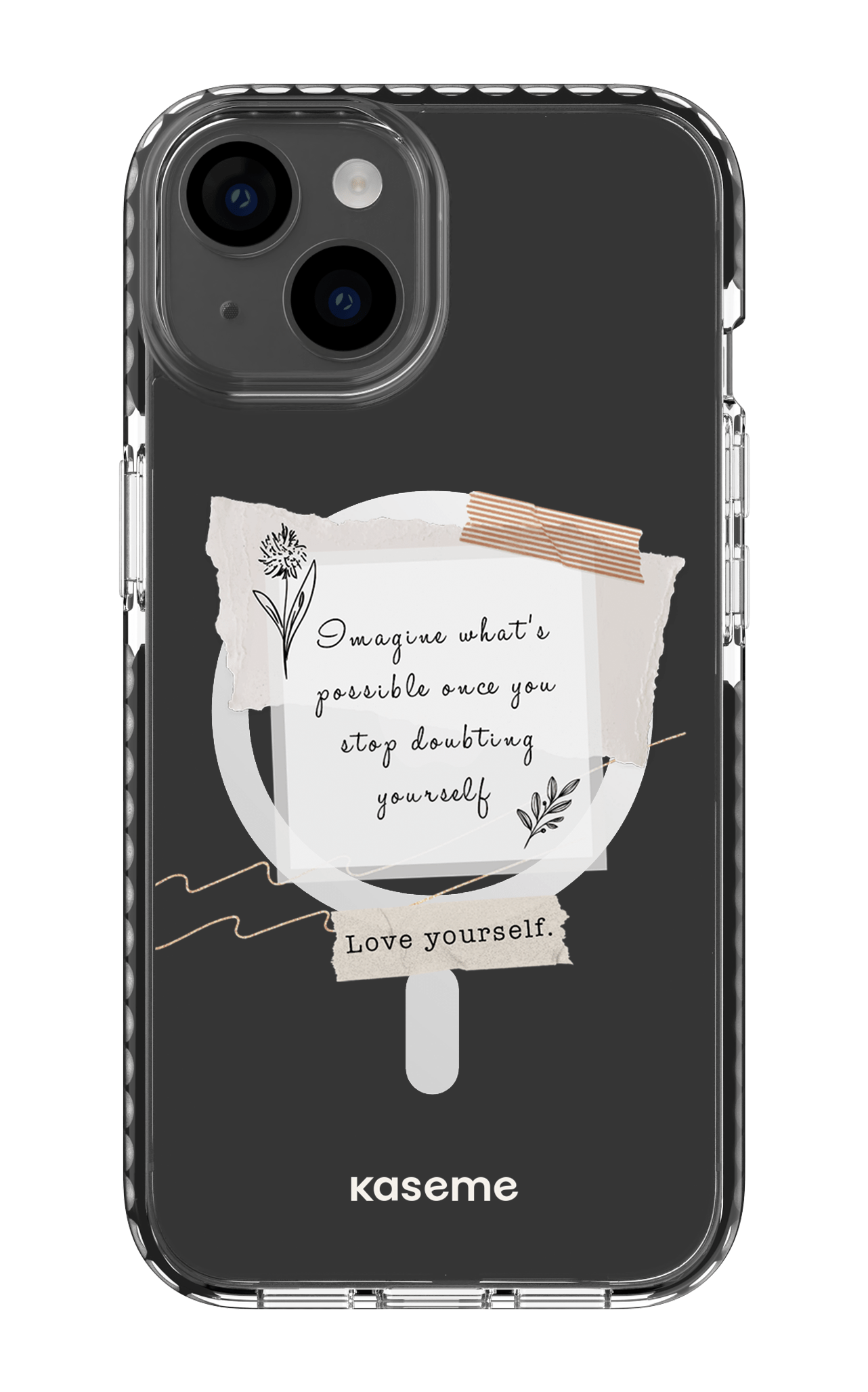 iPhone 14 Clear Case Magsafe - Black Faith Clear Case -