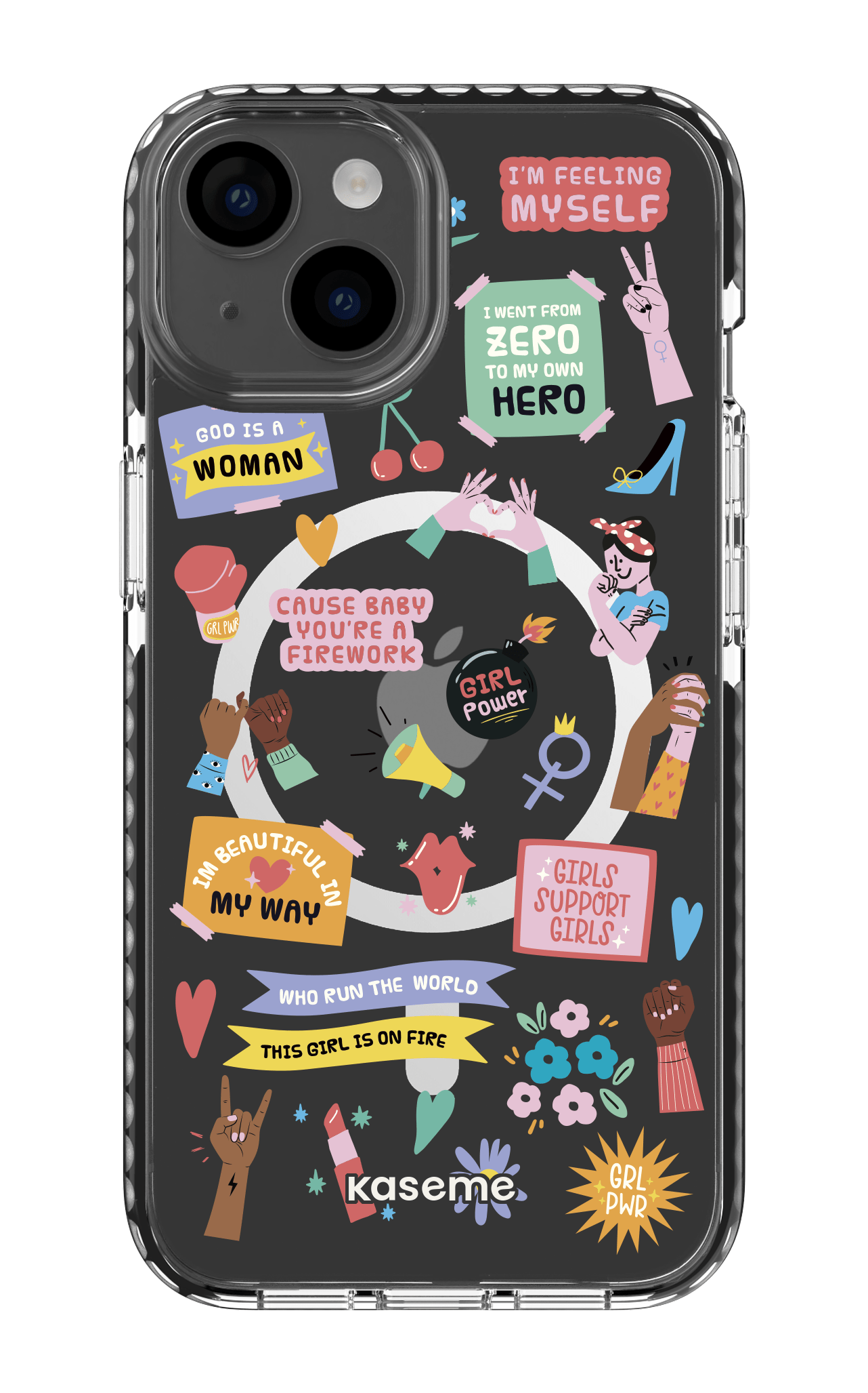 iPhone 14 Clear Case Magsafe - Black Girl Boss Clear Case -