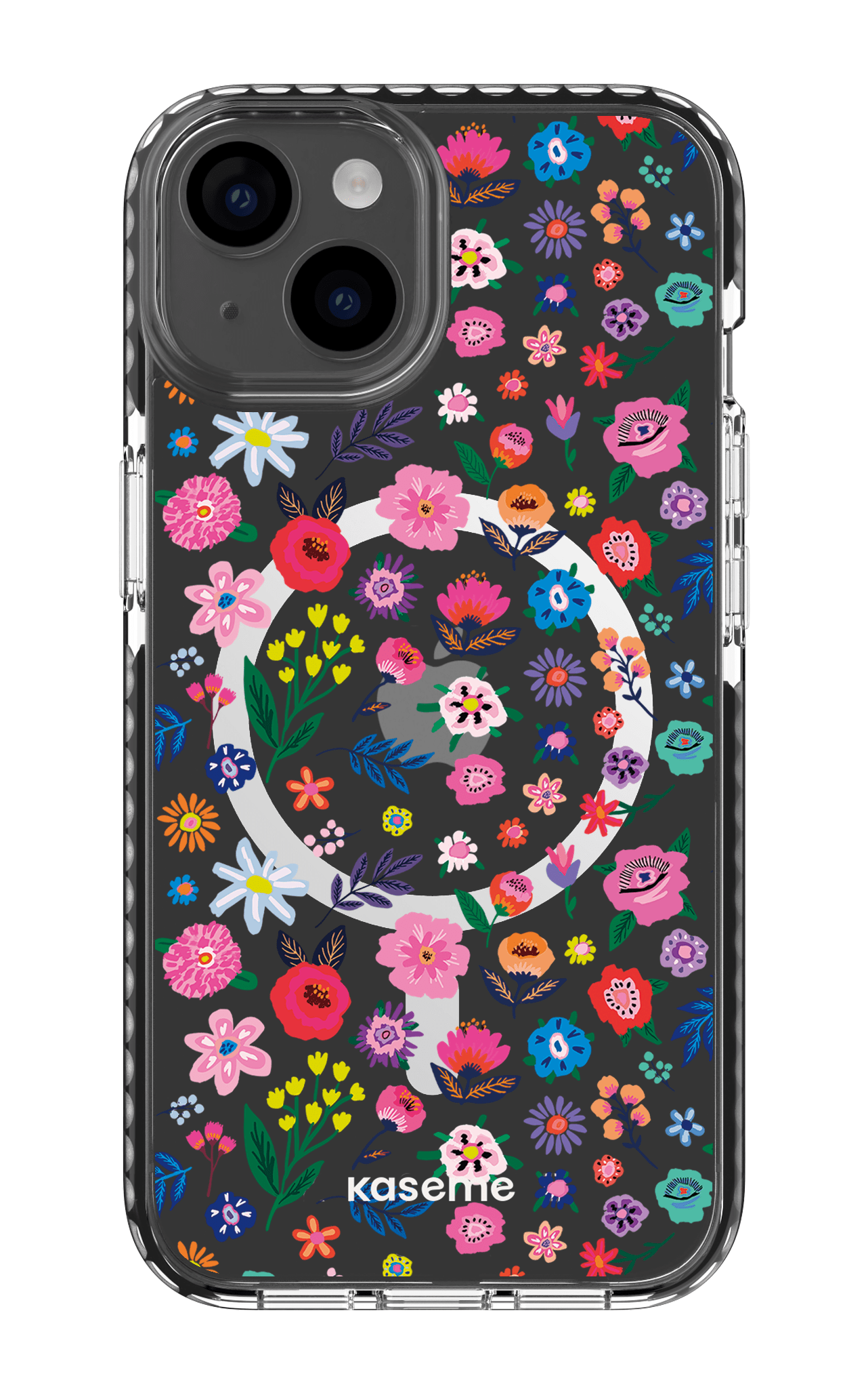 iPhone 14 Clear Case Magsafe - Black Hallucinate Clear Case -