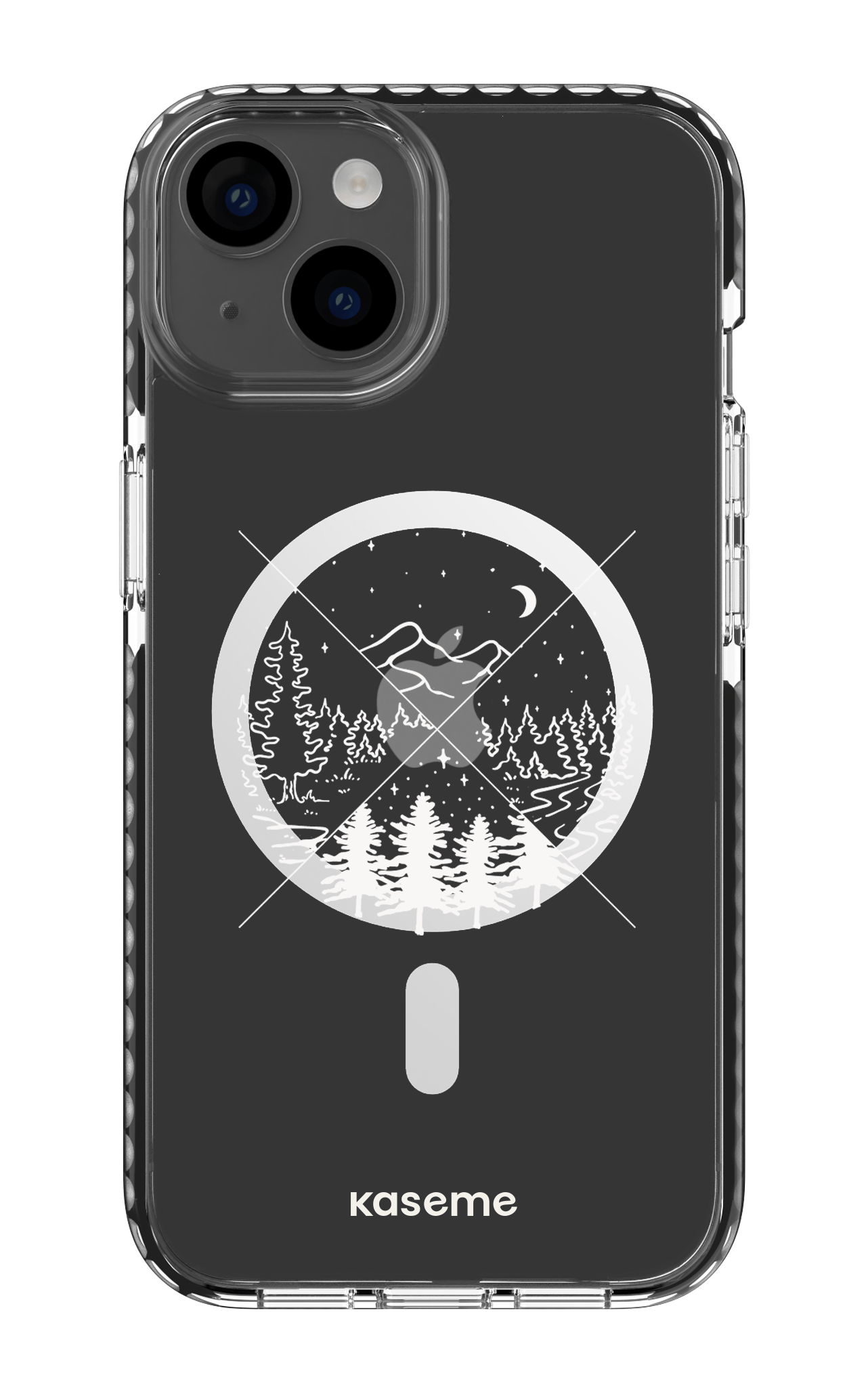 iPhone 14 Clear Case Magsafe - Black Hike Clear Case -