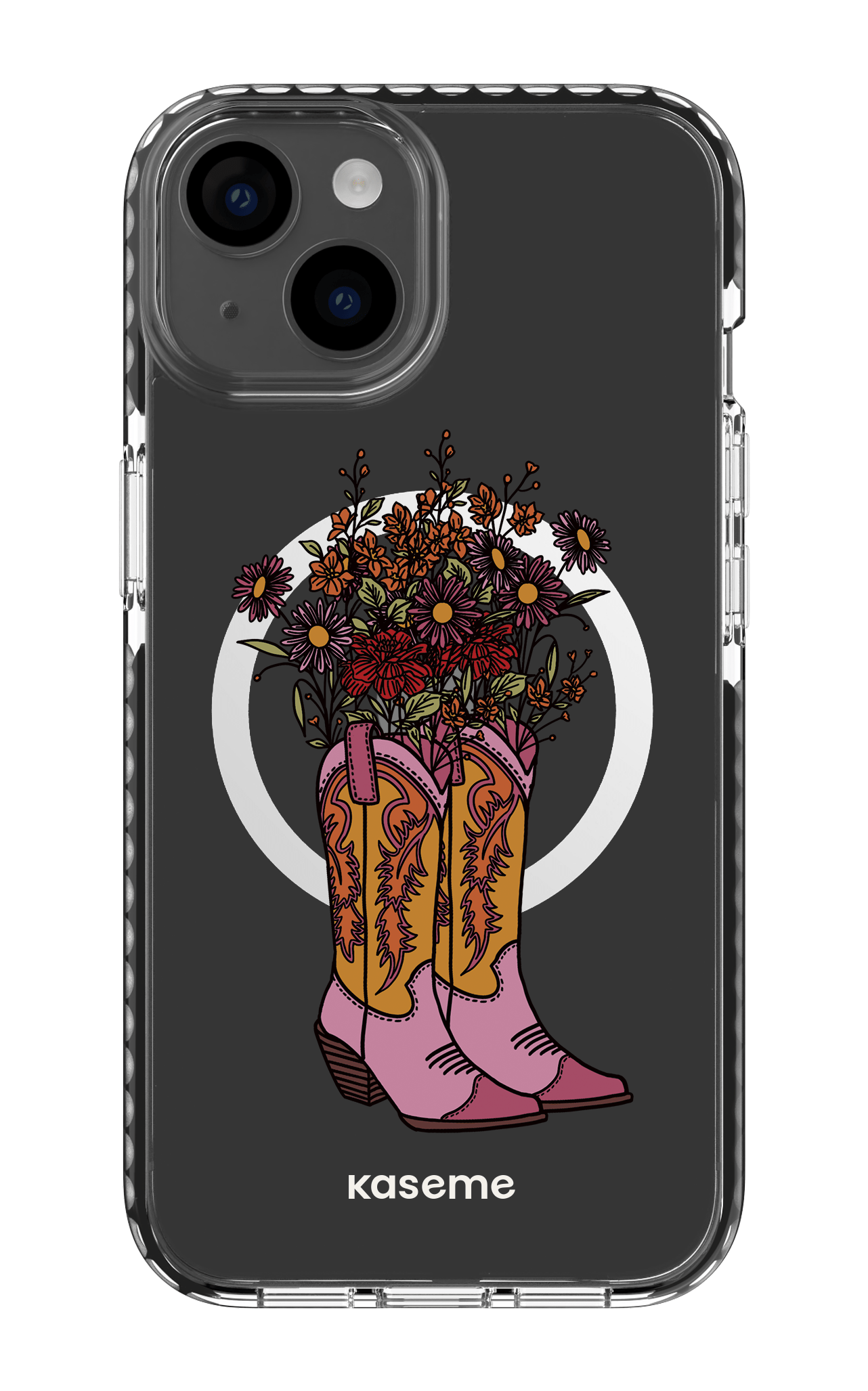 iPhone 14 Clear Case Magsafe - Black Howdy Clear Case -