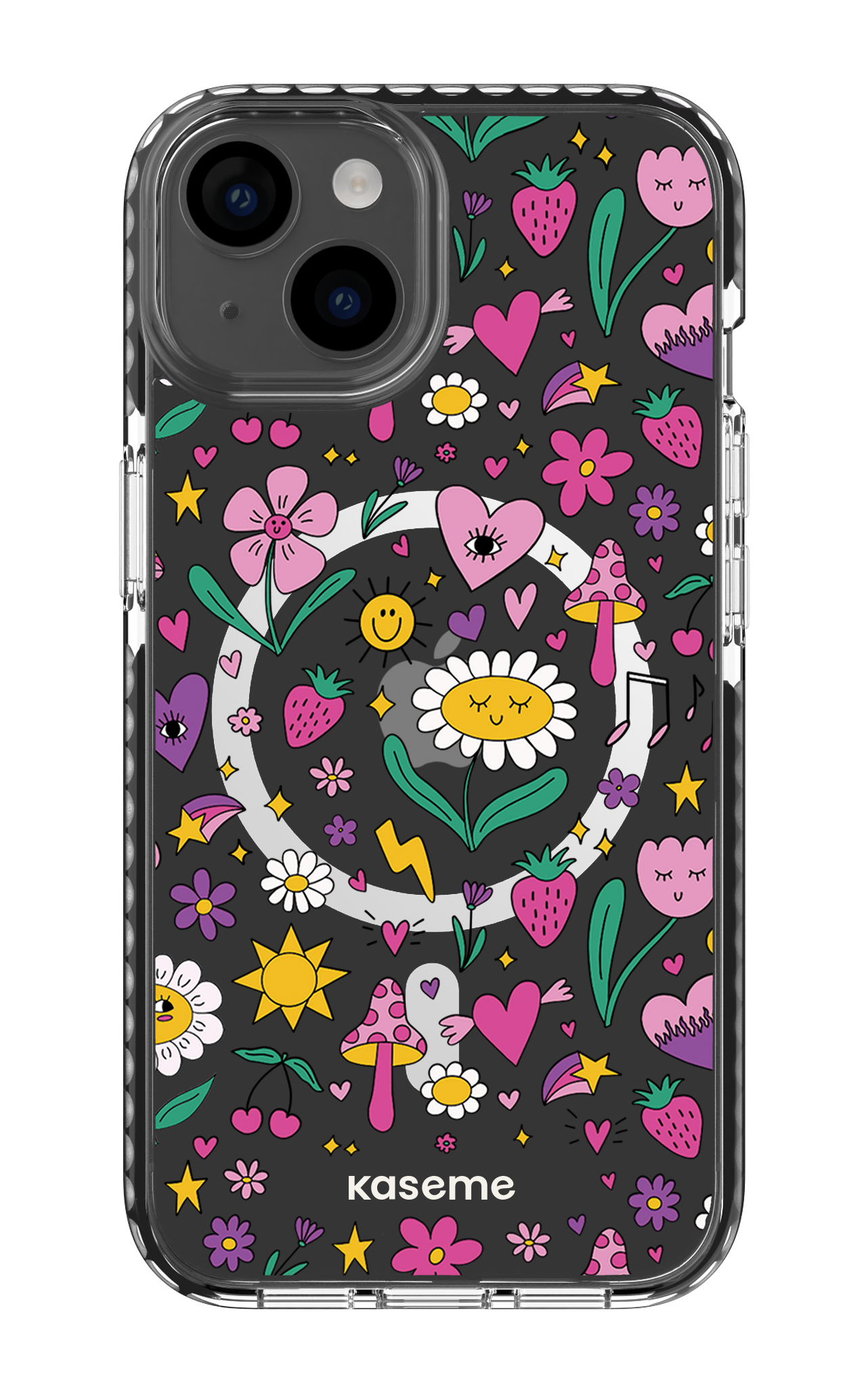 iPhone 14 Clear Case Magsafe - Black Hypnotize Clear Case -