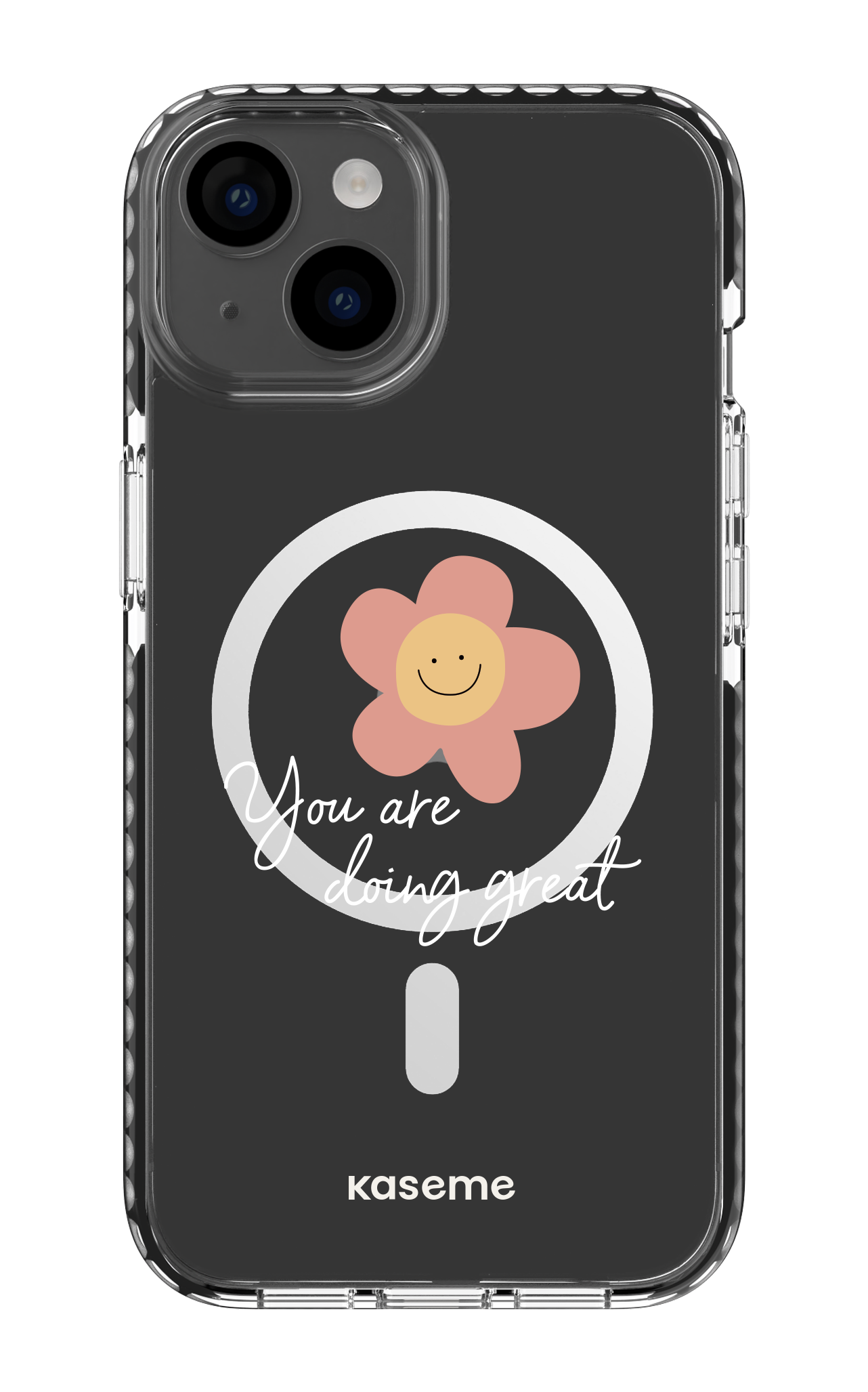 iPhone 14 Clear Case Magsafe - Black Keep going Clear Case -