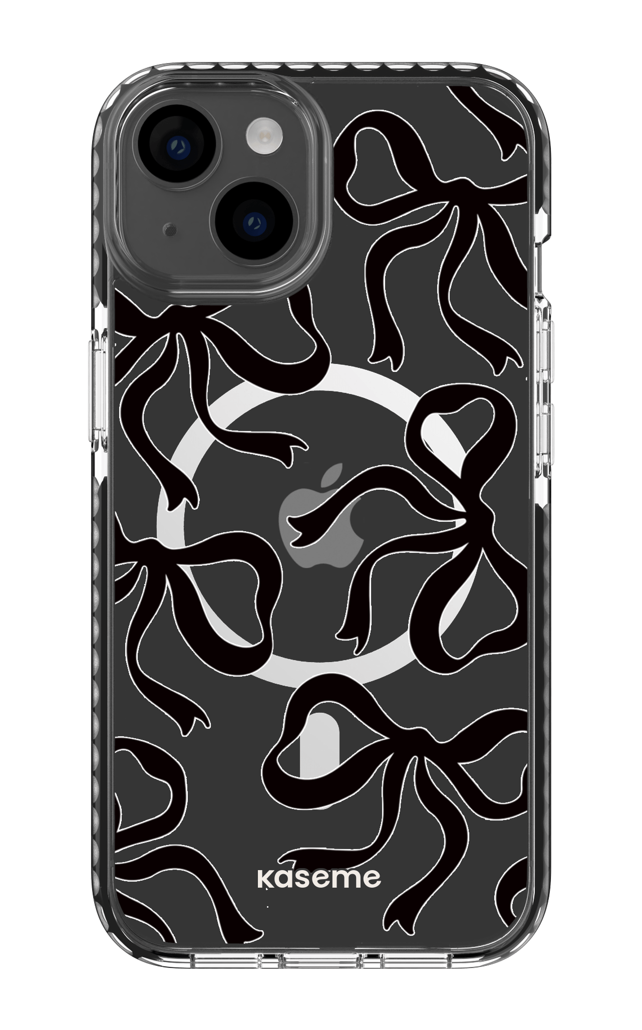 iPhone 14 Clear Case Magsafe - Black Lace Black Clear Case -