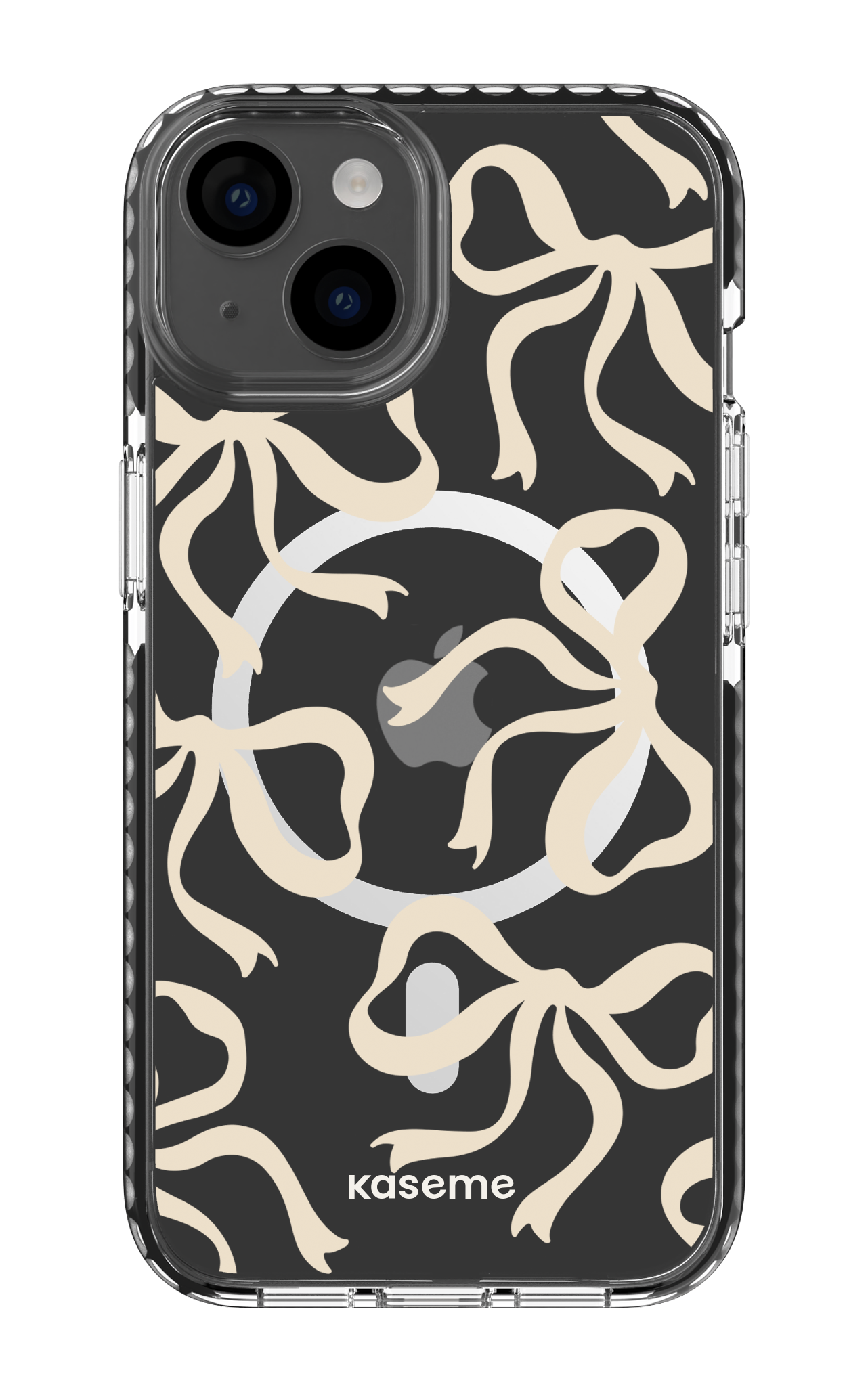 iPhone 14 Clear Case Magsafe - Black Lace Clear Case -