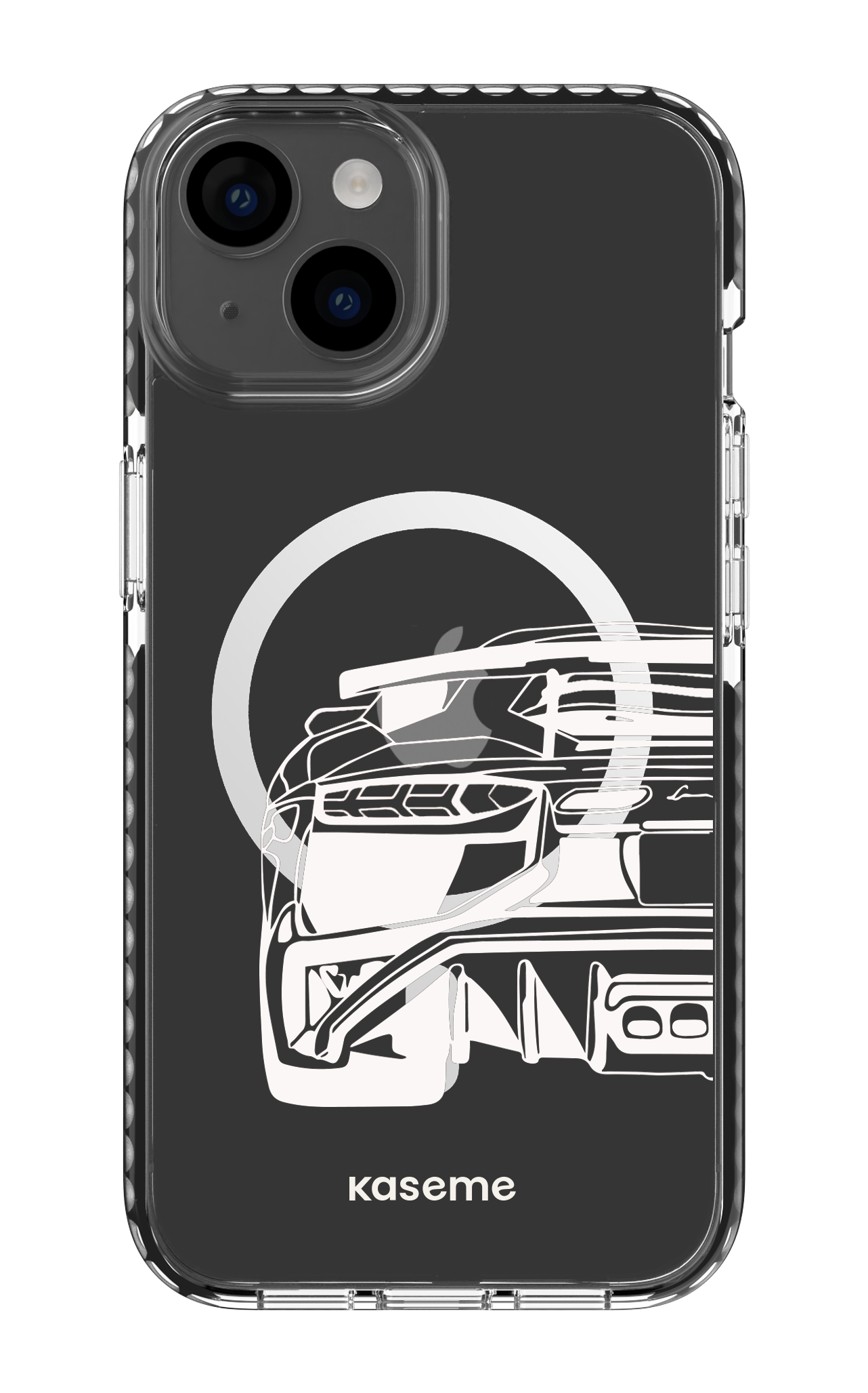 iPhone 14 Clear Case Magsafe - Black Lambo clear case -
