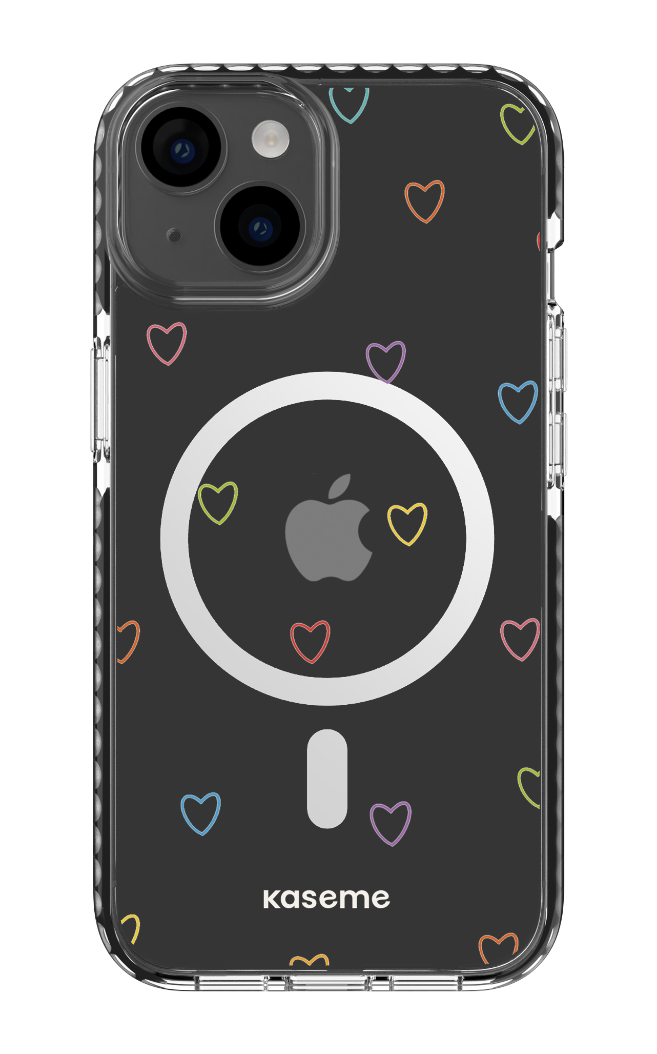 iPhone 14 Clear Case Magsafe - Black Love Wins Clear Case -