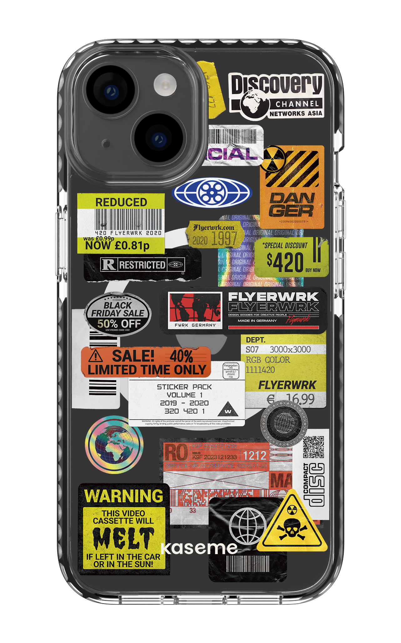 iPhone 14 Clear Case Magsafe - Black Melt Clear Case -