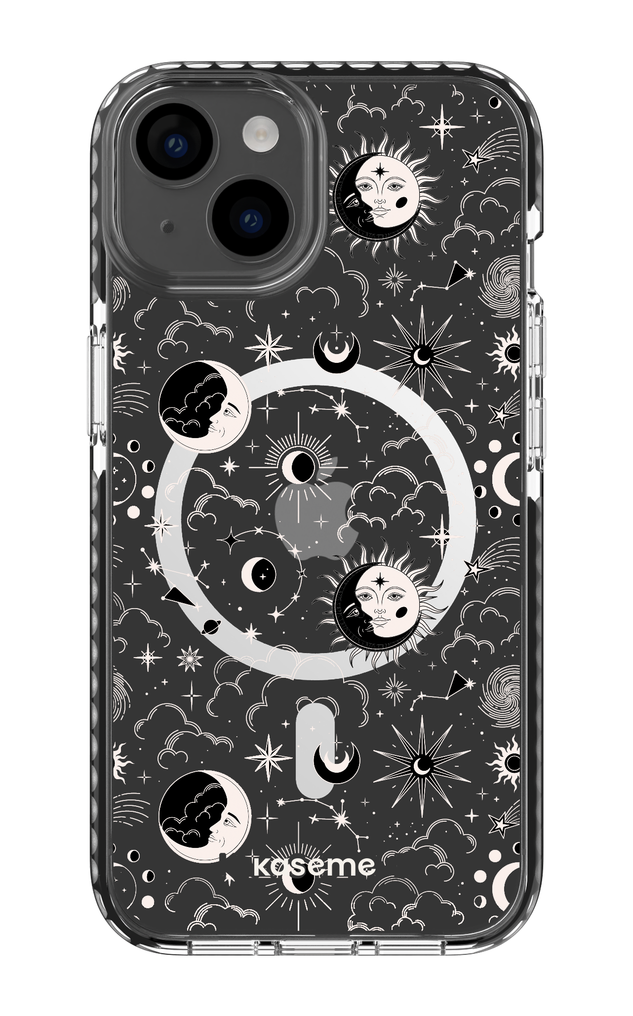 iPhone 14 Clear Case Magsafe - Black Milky Way White Clear Case -
