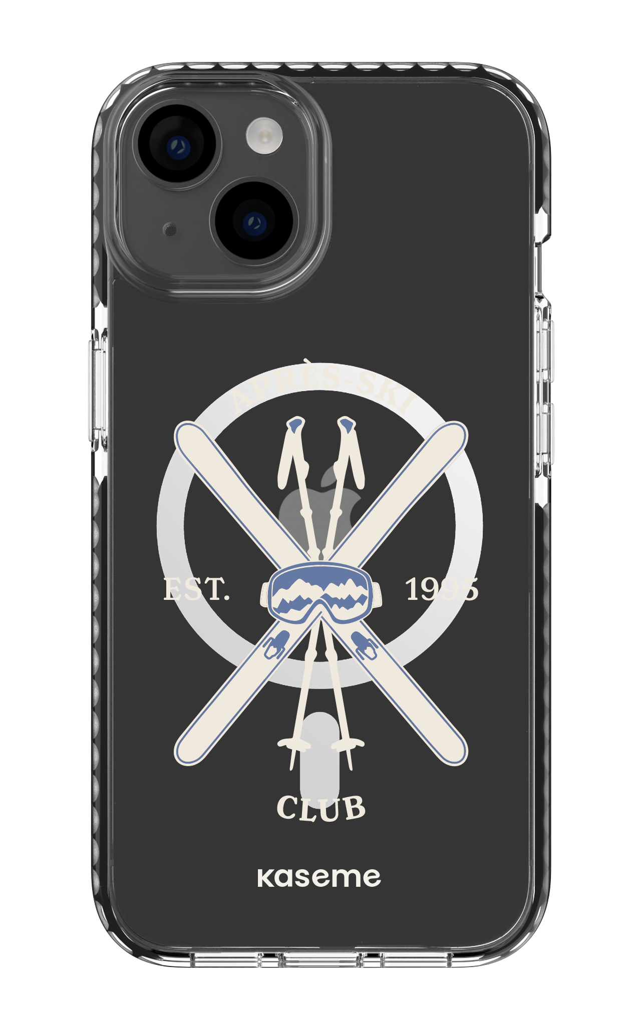 iPhone 14 Clear Case Magsafe - Black Off-Track Clear Case -