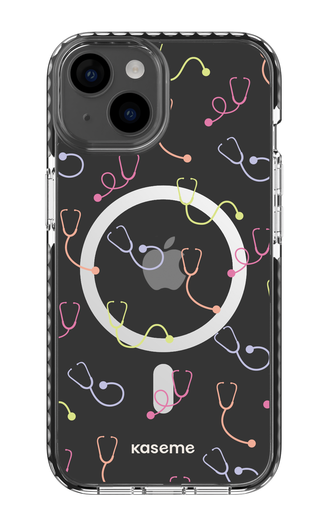 iPhone 14 Clear Case Magsafe - Black Pulse Clear Case -