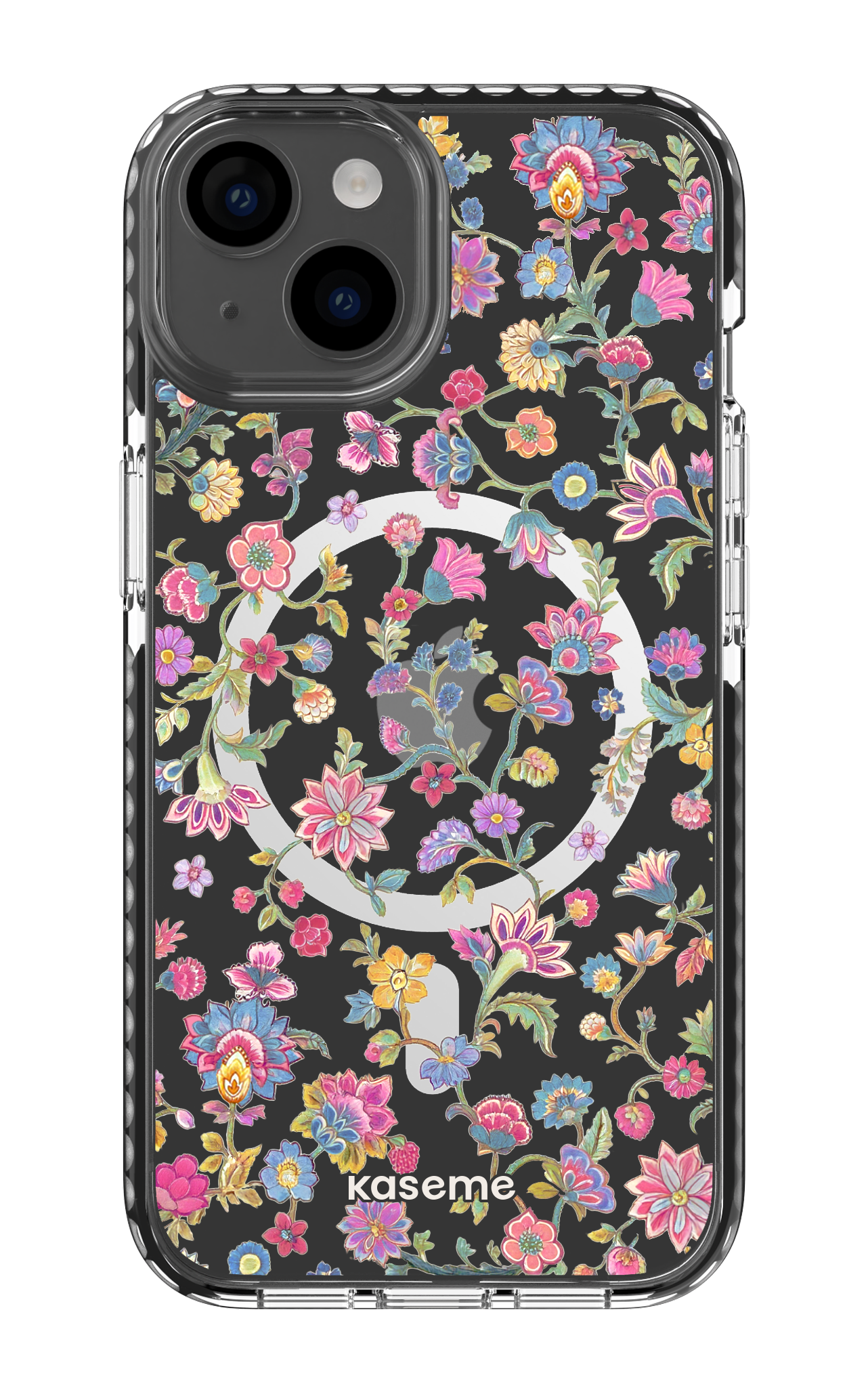 iPhone 14 Clear Case Magsafe - Black Secret Garden Clear Case -