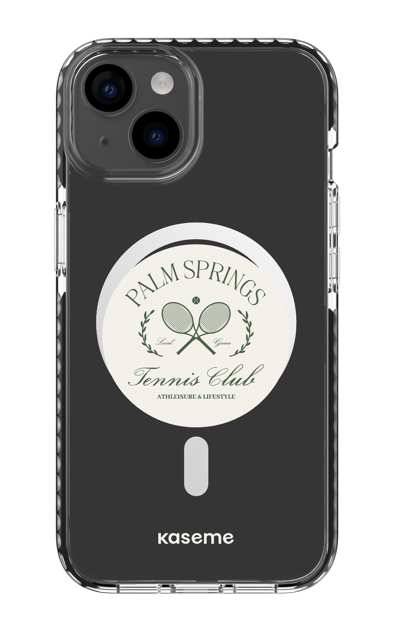 iPhone 14 Clear Case Magsafe - Black Serve it up Clear Case -